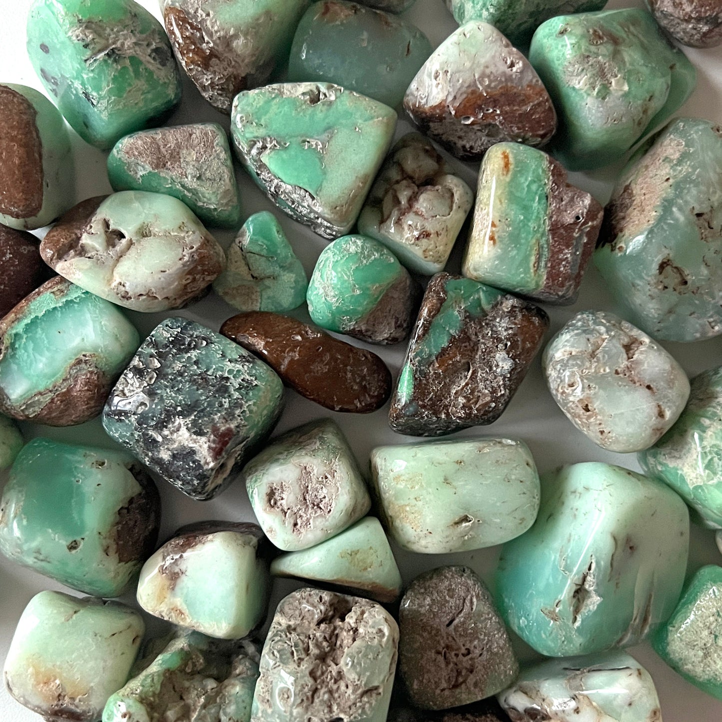 Brown Green Chrysoprase Tumbled