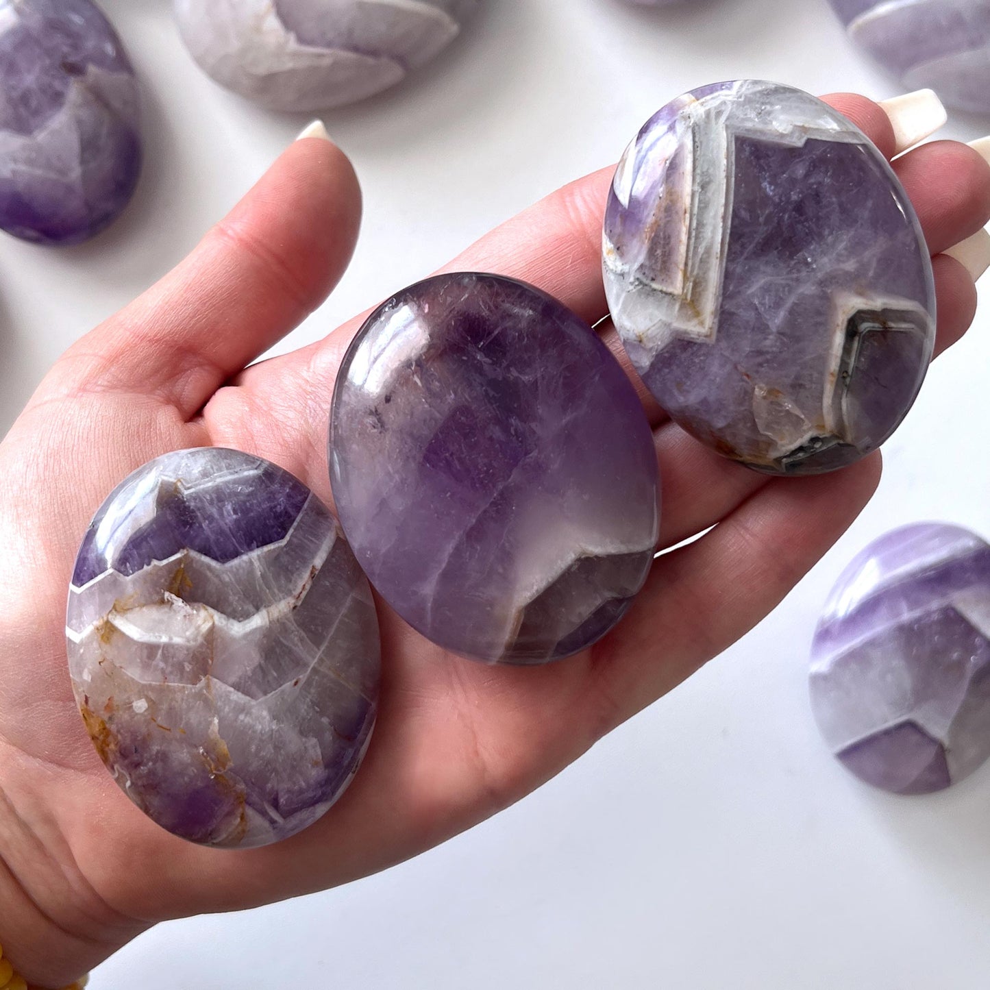 Chevron Amethyst Palm Stone