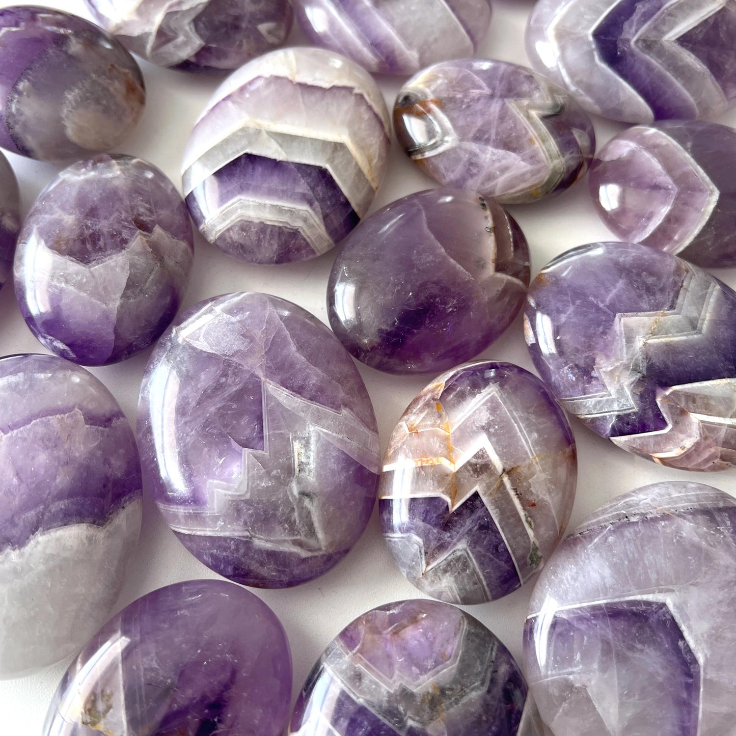 Chevron Amethyst Palm Stone