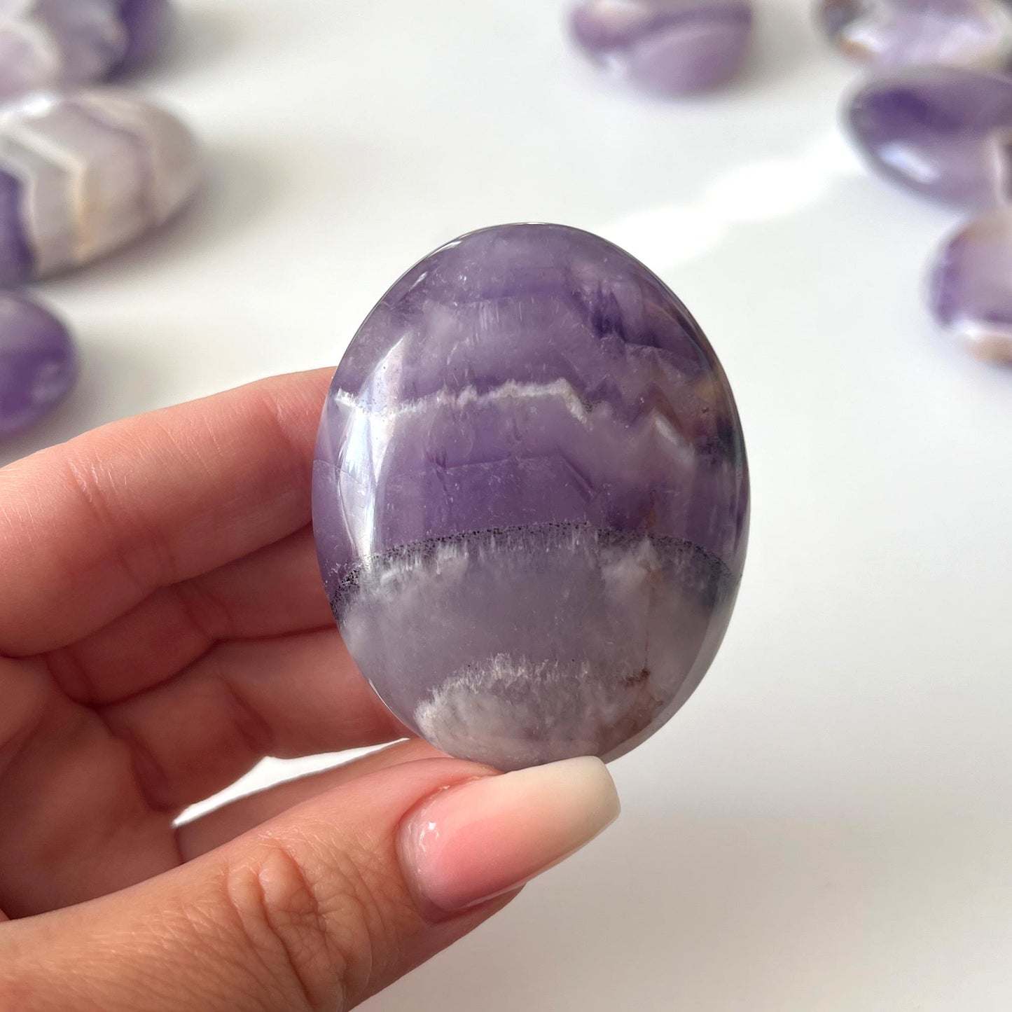 Chevron Amethyst Palm Stone