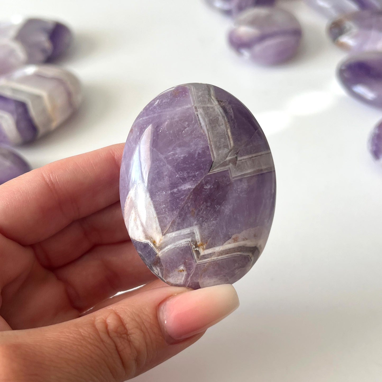 Chevron Amethyst Palm Stone