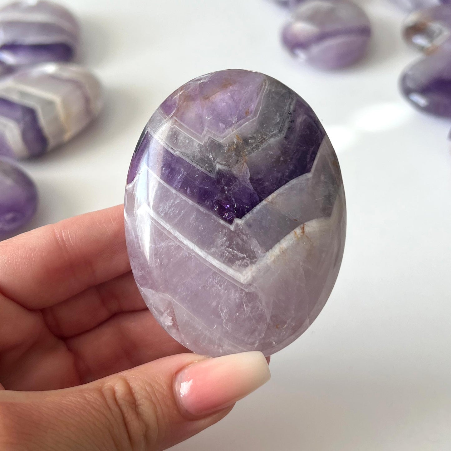 Chevron Amethyst Palm Stone