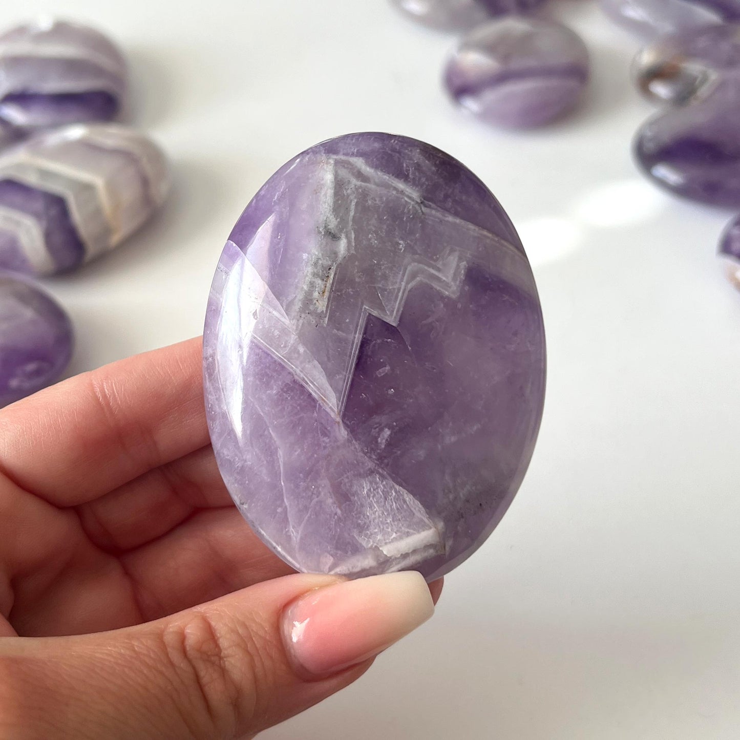 Chevron Amethyst Palm Stone