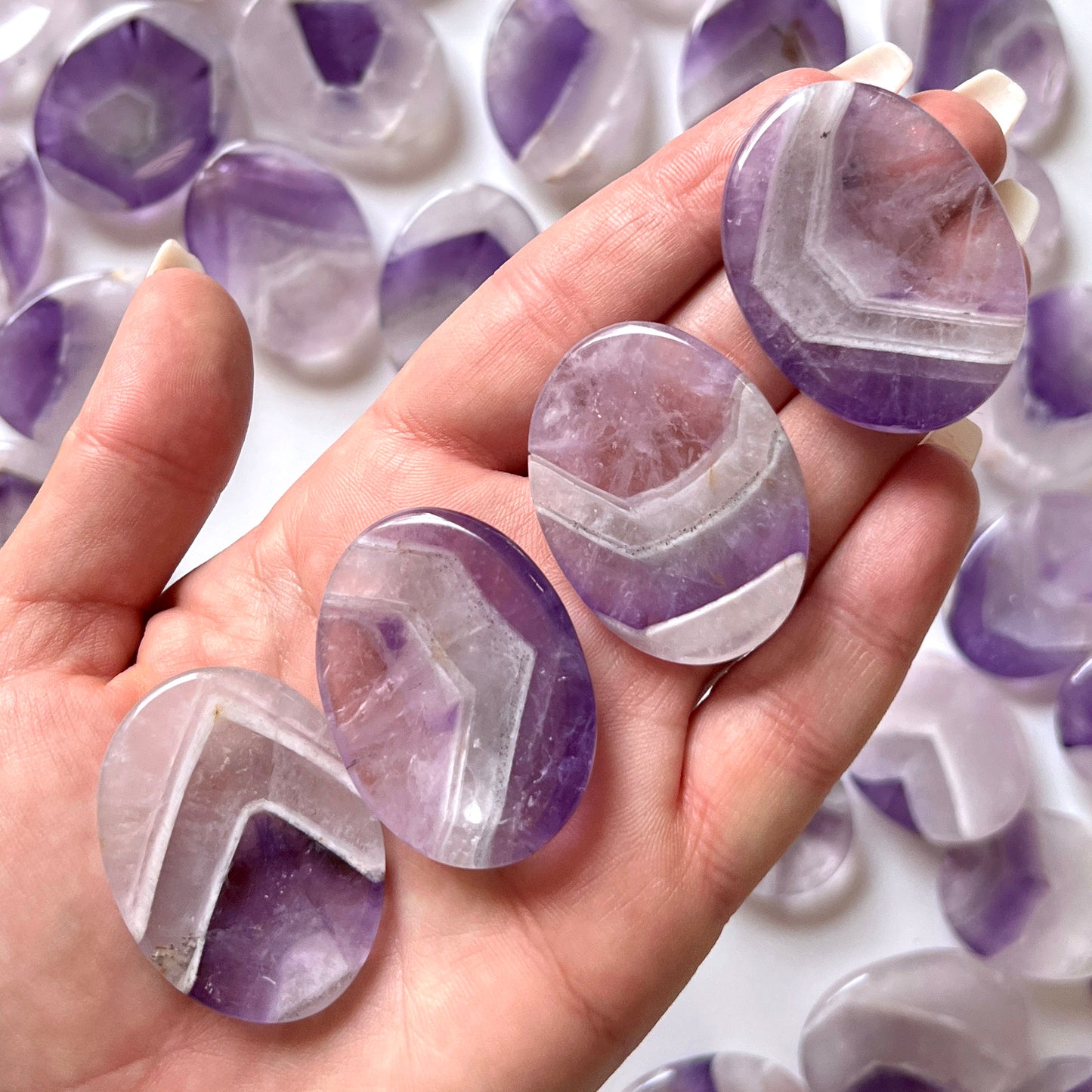 Chevron Amethyst Worry Stone