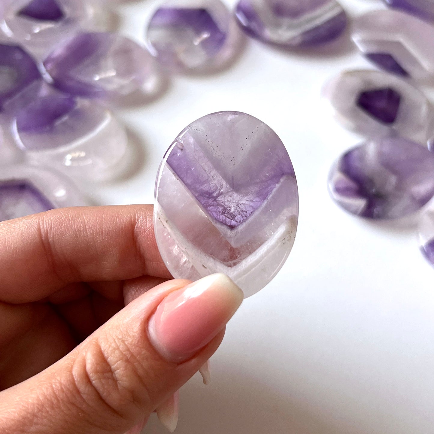 Chevron Amethyst Worry Stone