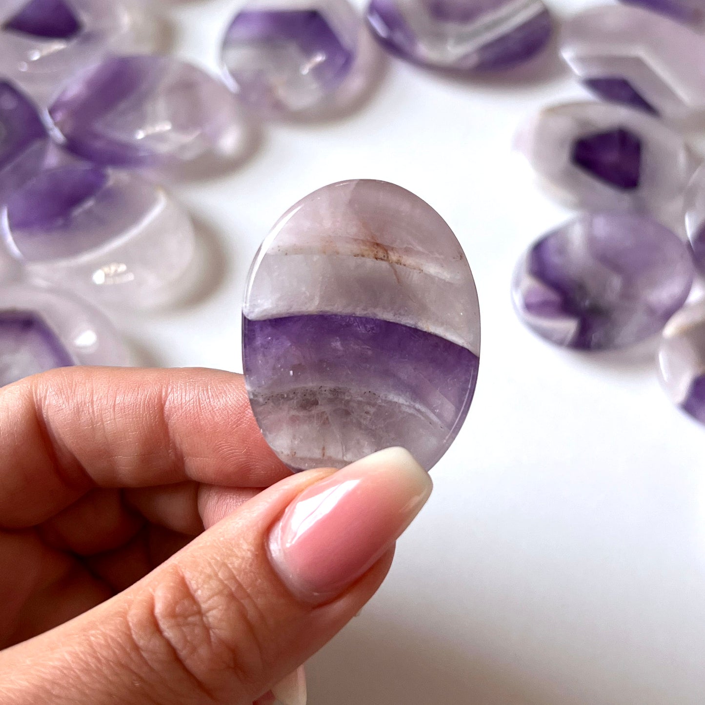 Chevron Amethyst Worry Stone