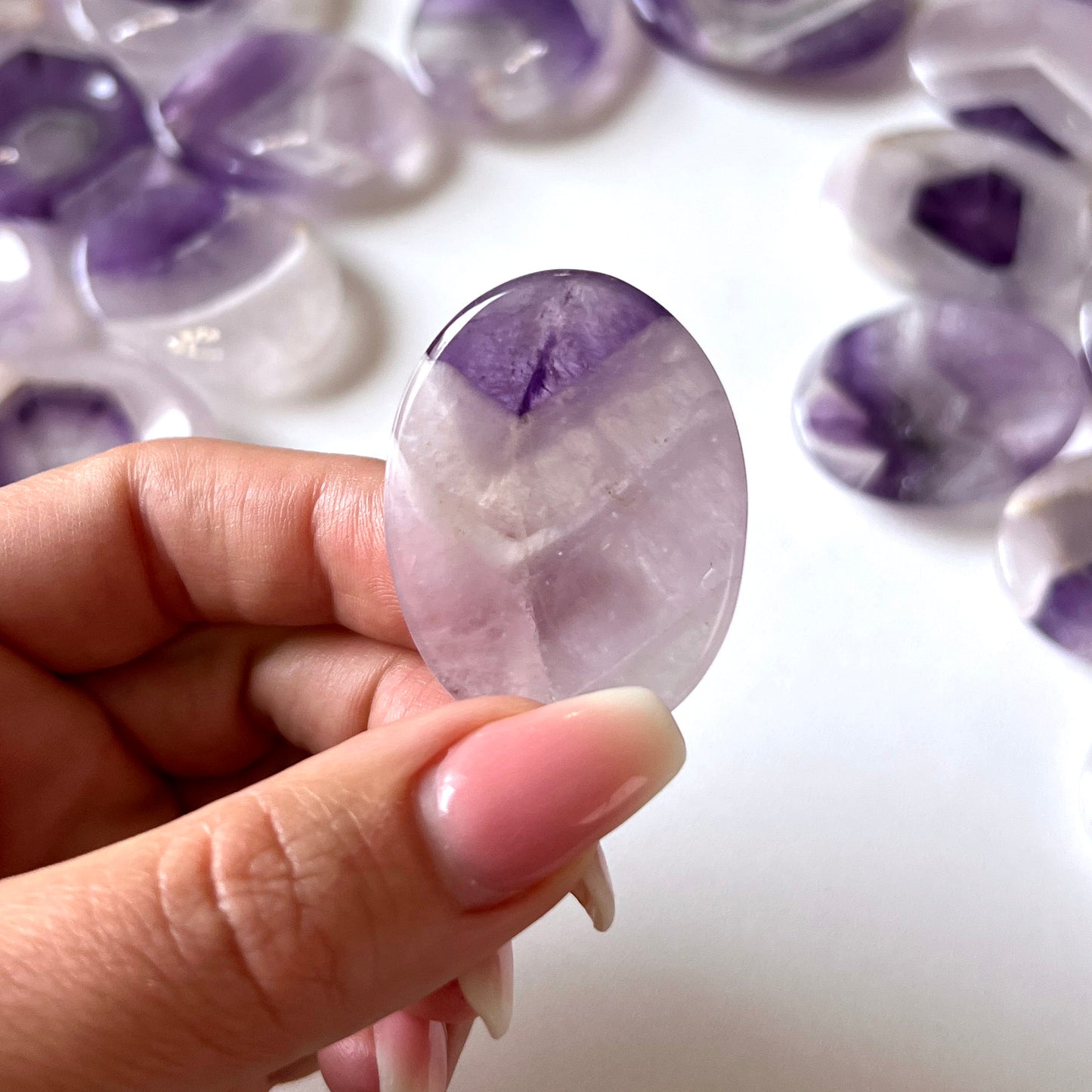 Chevron Amethyst Worry Stone