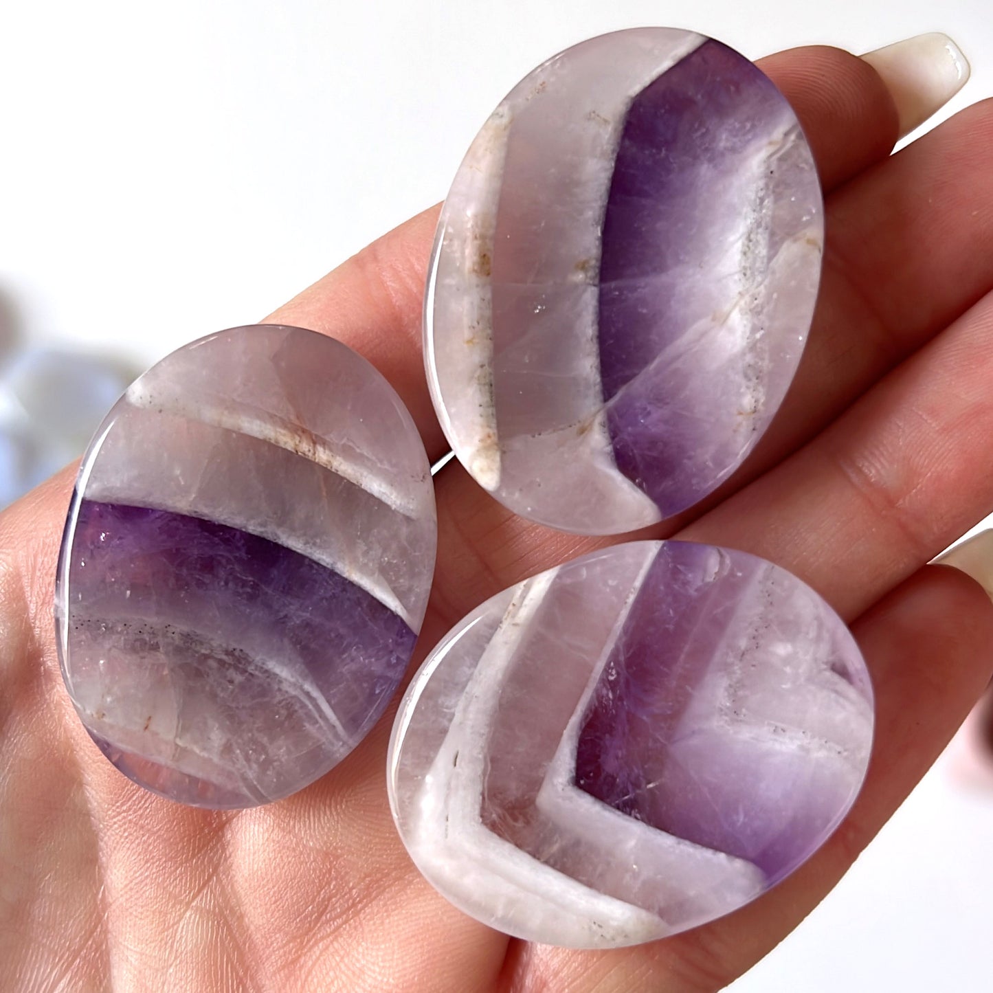 Chevron Amethyst Worry Stone