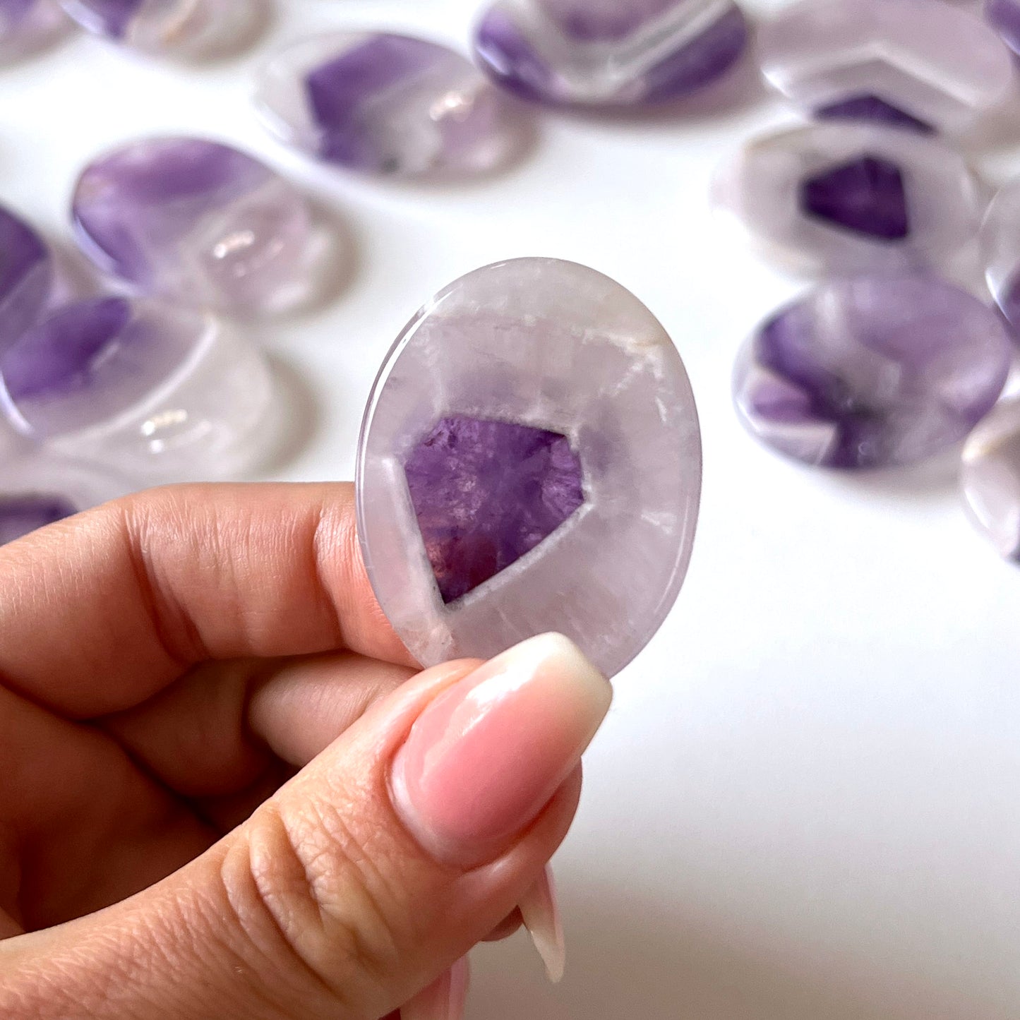 Chevron Amethyst Worry Stone