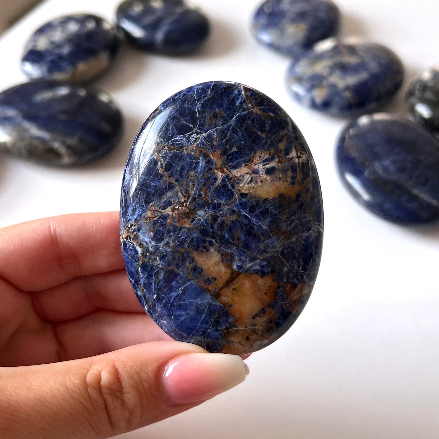 Sodalite Palm Stone Large