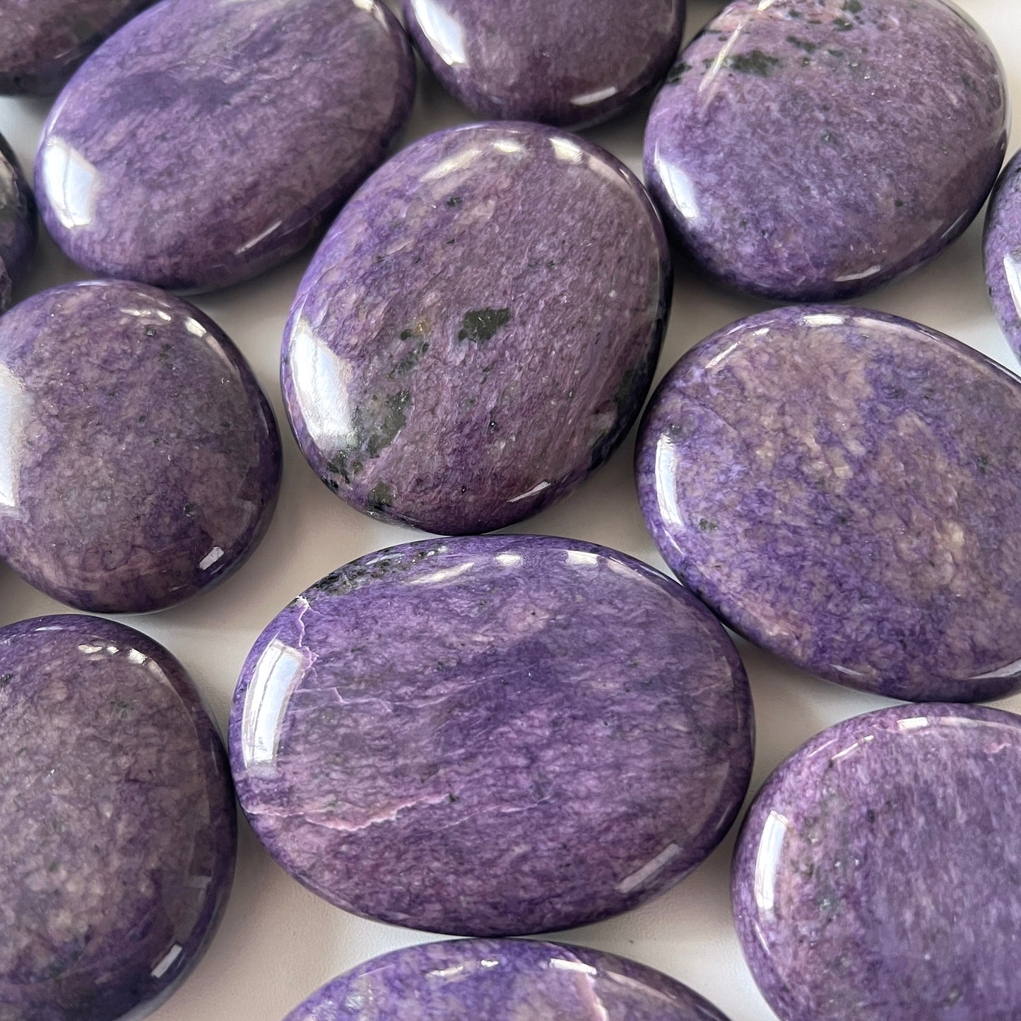 Dark Charoite Palm Stone