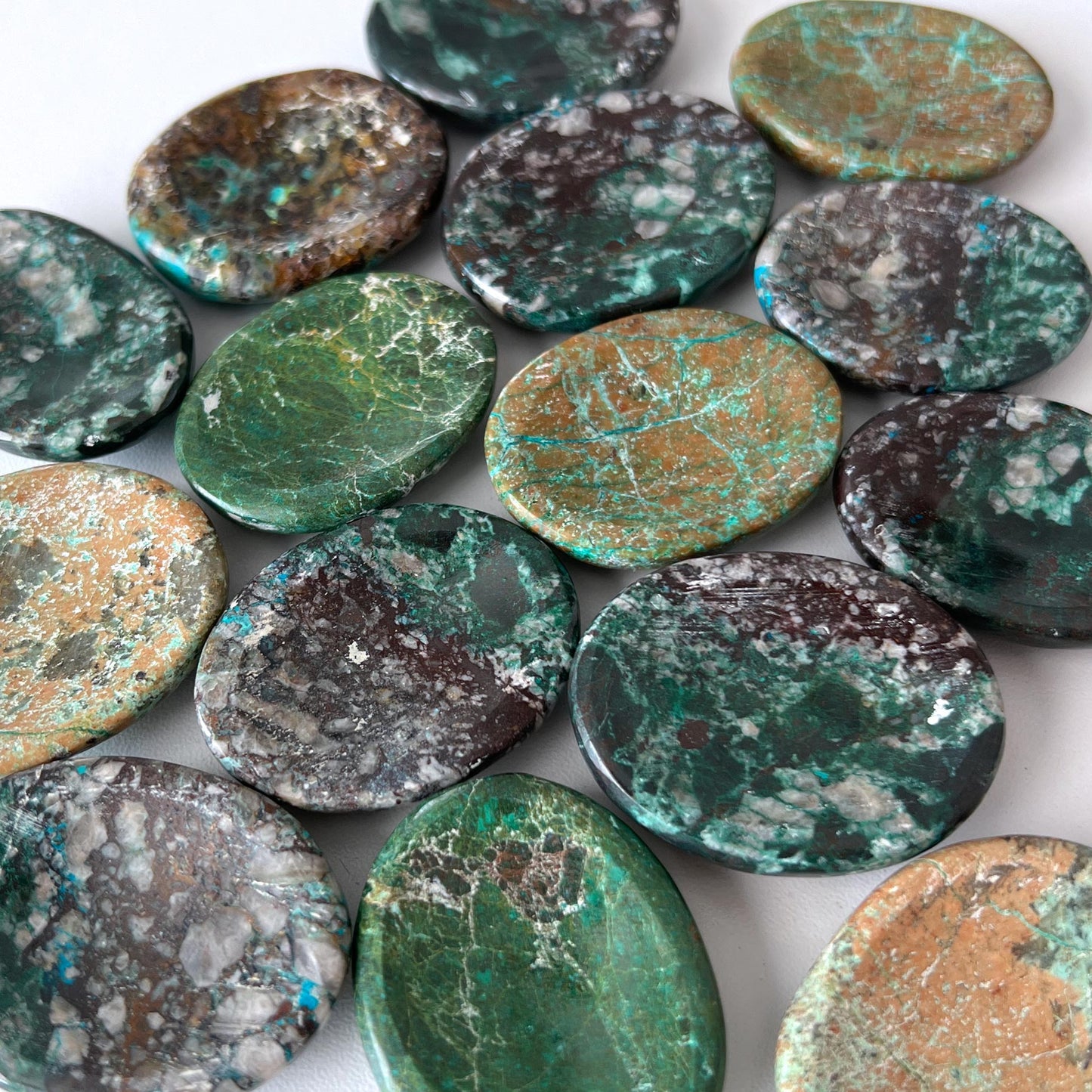 Earthy Peruvian Chrysocolla Worry Stone