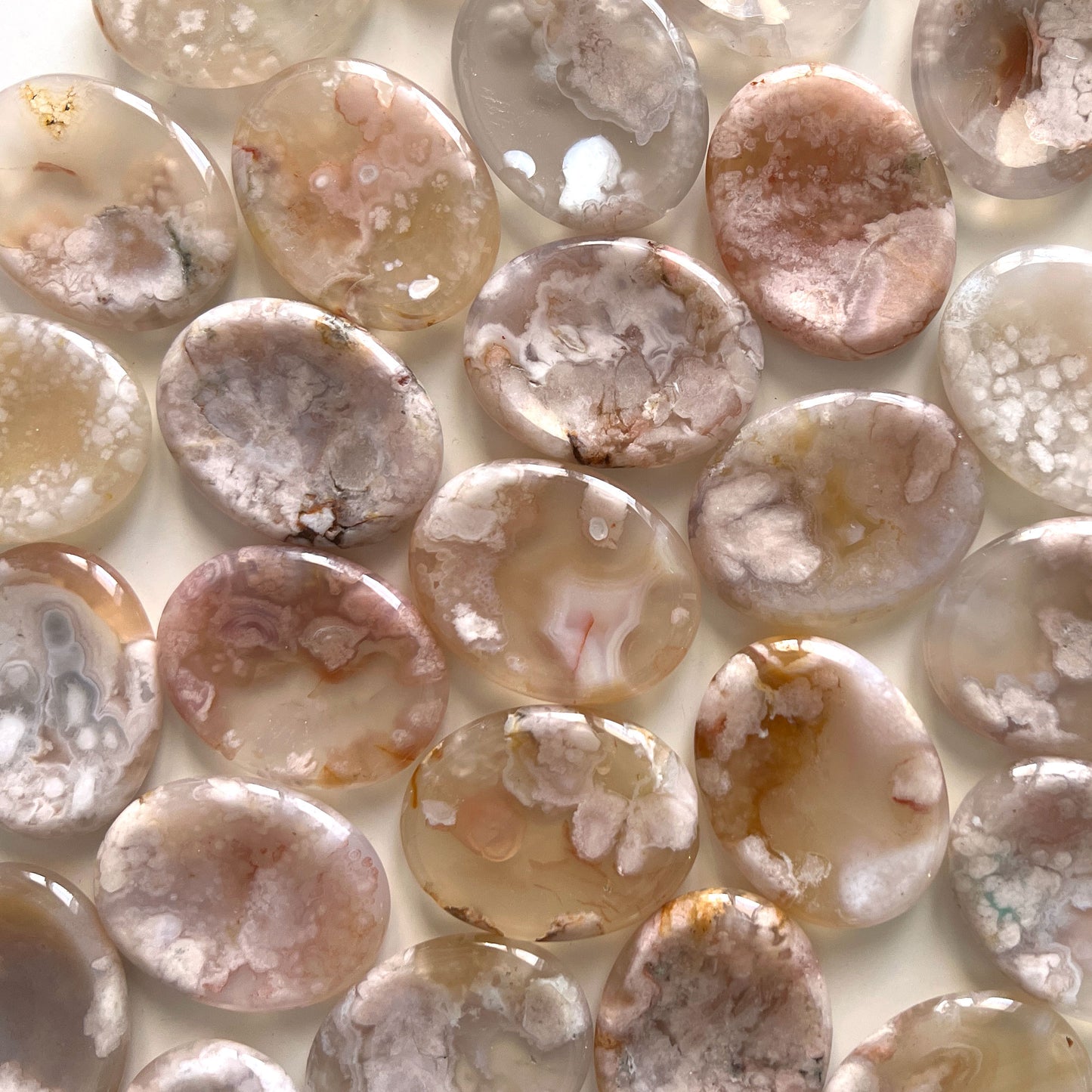 Flower Agate Worry Stone
