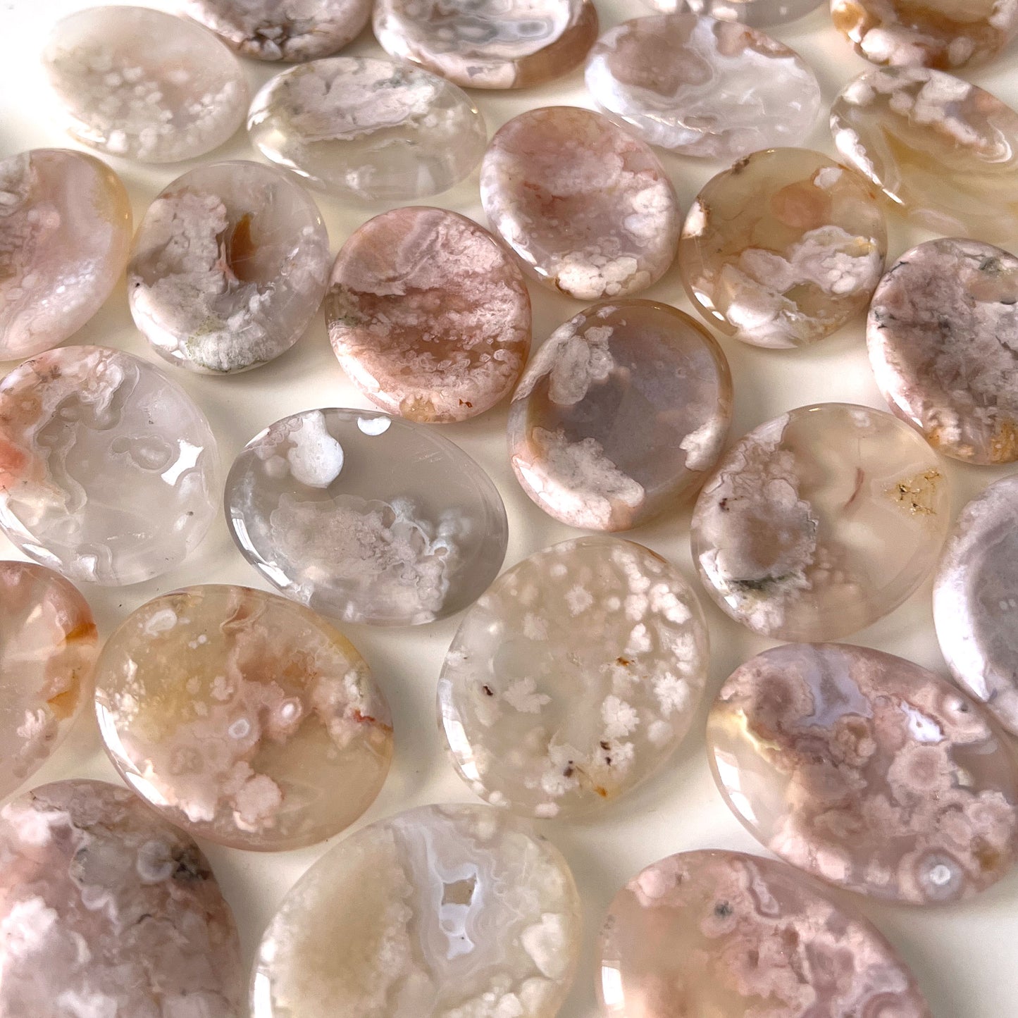 Flower Agate Worry Stone