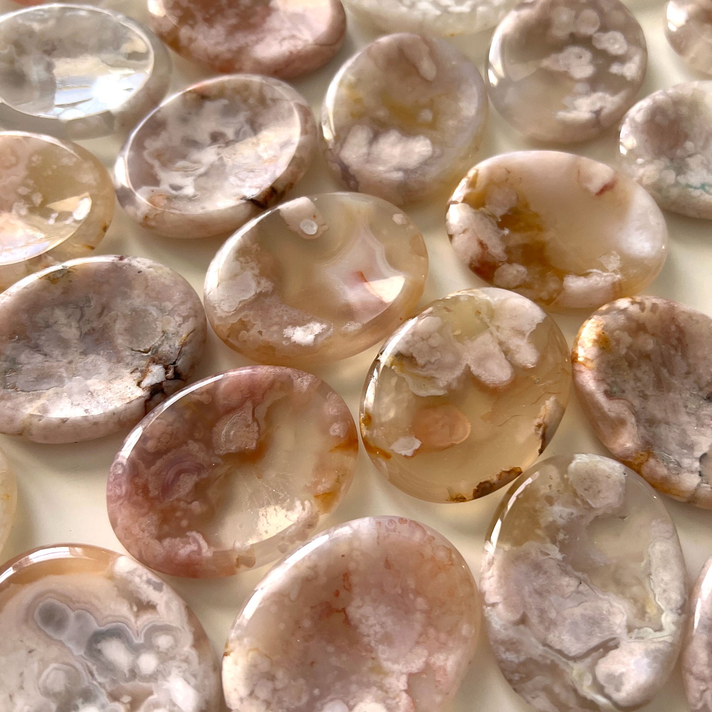 Flower Agate Worry Stone