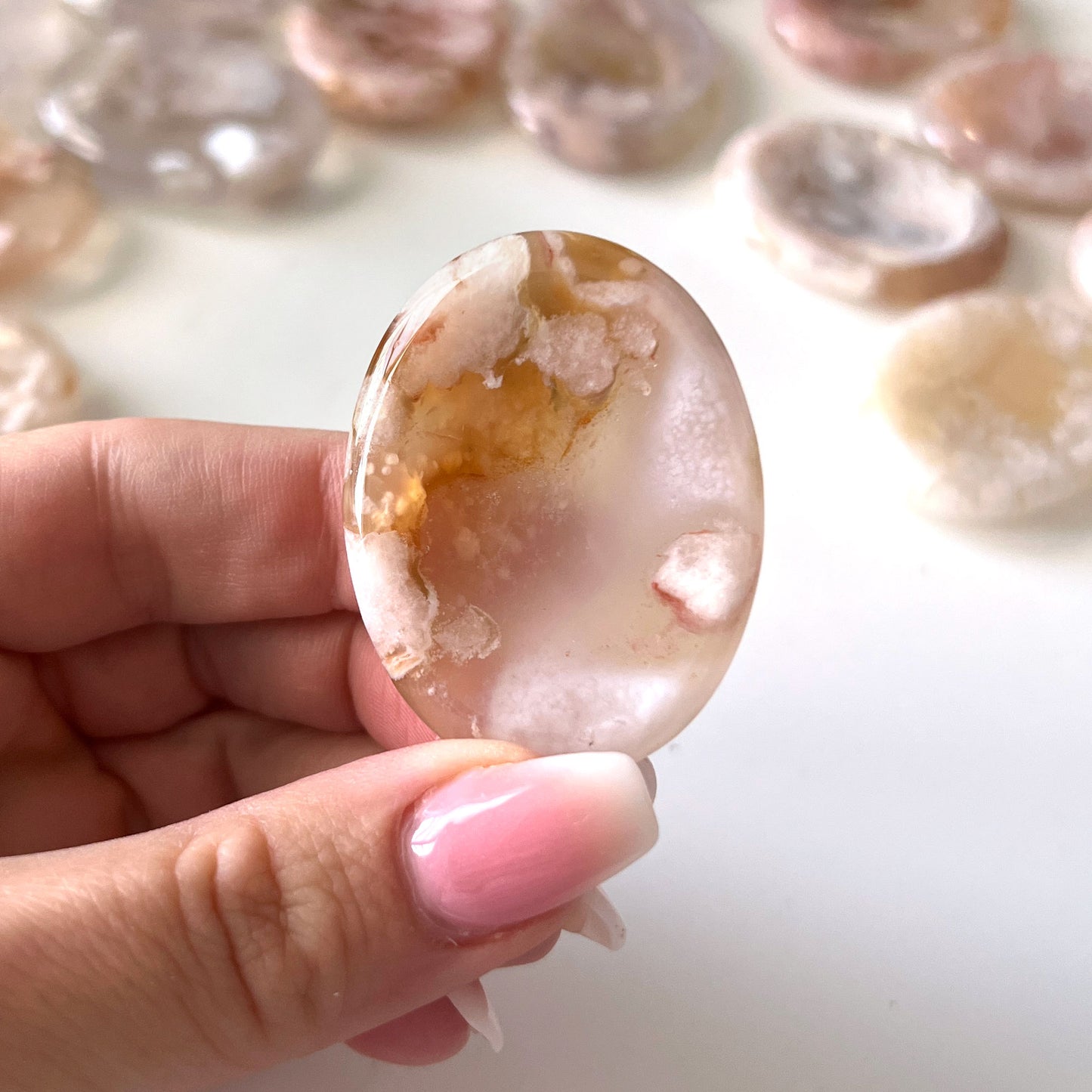 Flower Agate Worry Stone