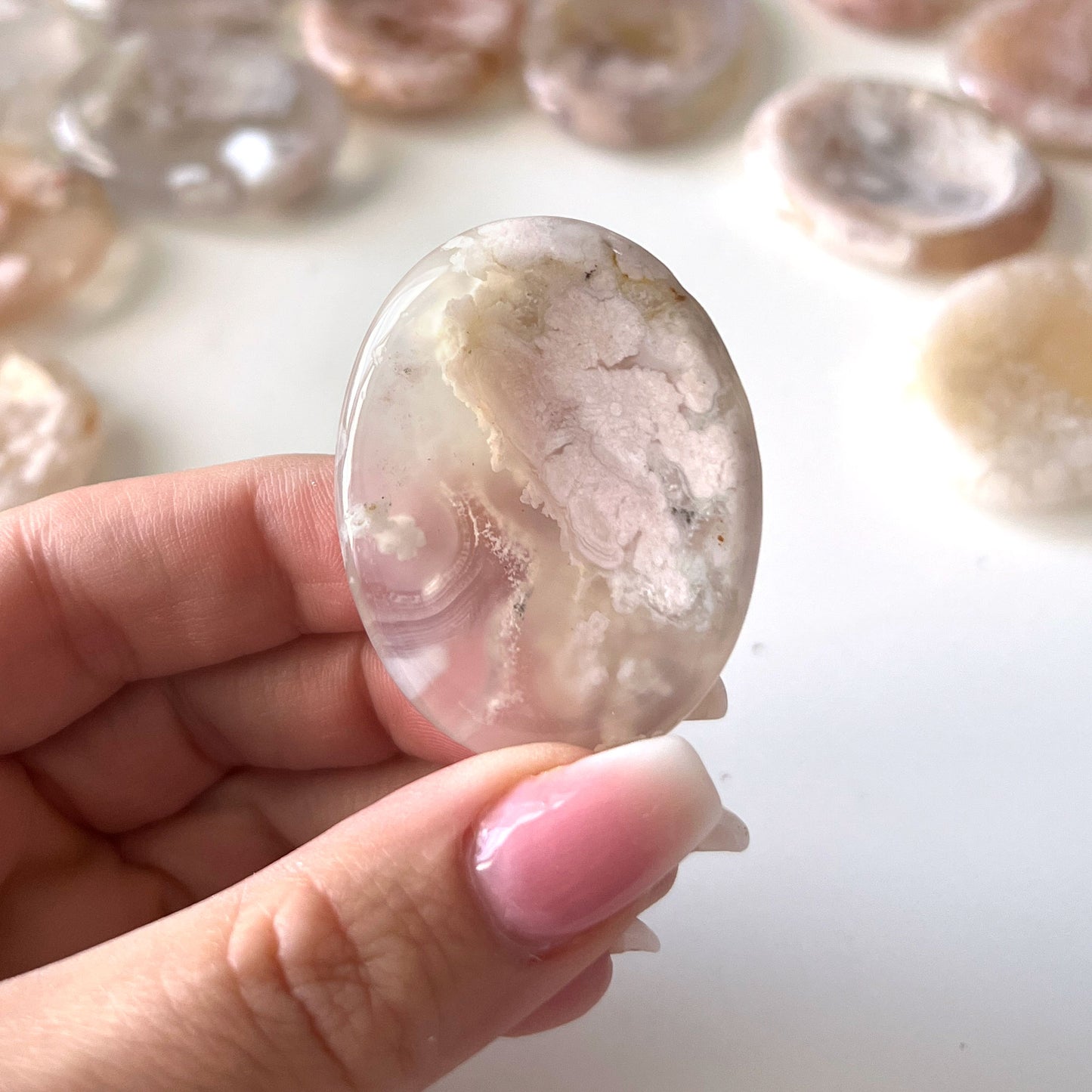 Flower Agate Worry Stone