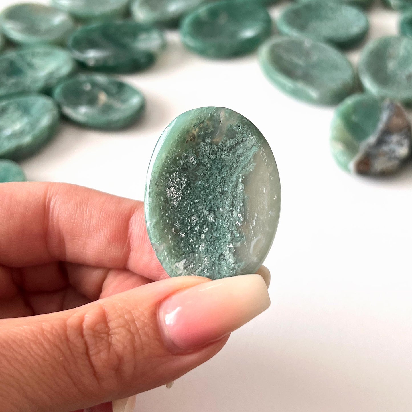 Green Chalcedony Worry Stone