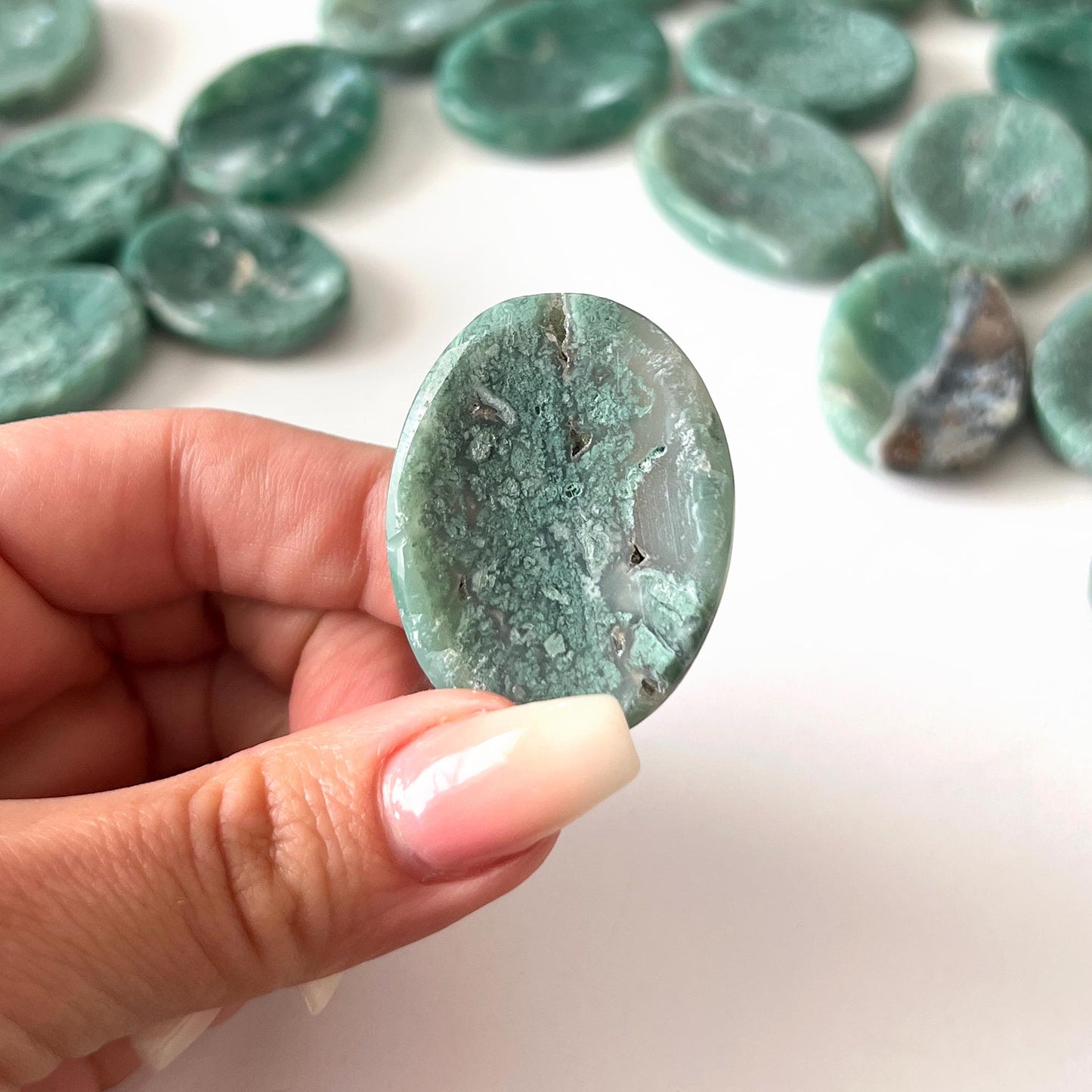 Green Chalcedony Worry Stone