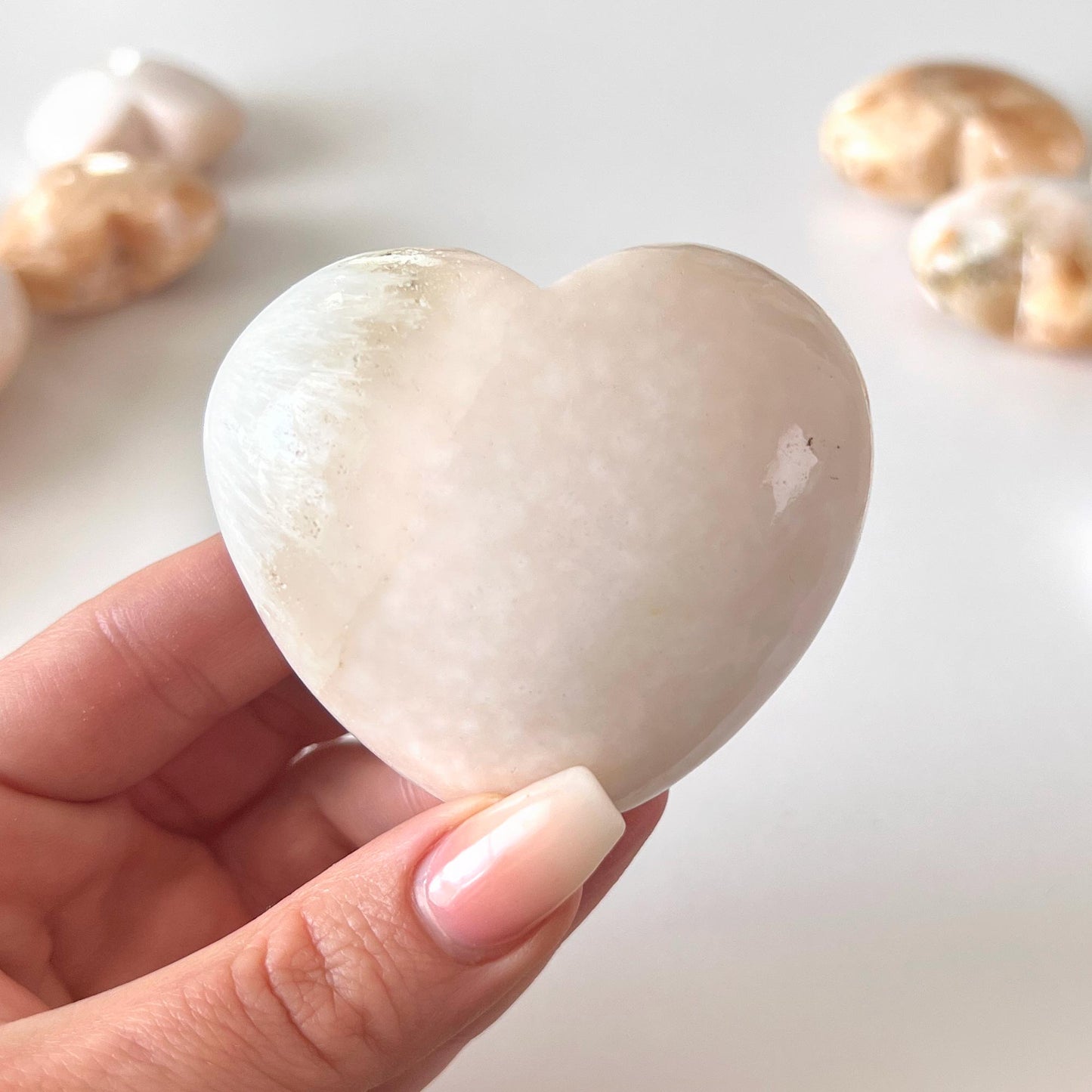 Pink Scolecite with Peach Stilbite Heart