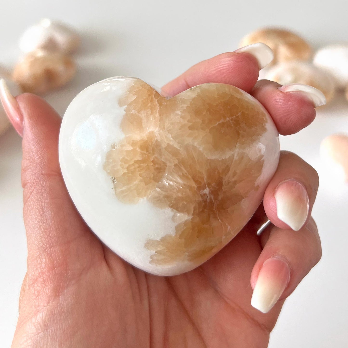 Pink Scolecite with Peach Stilbite Heart