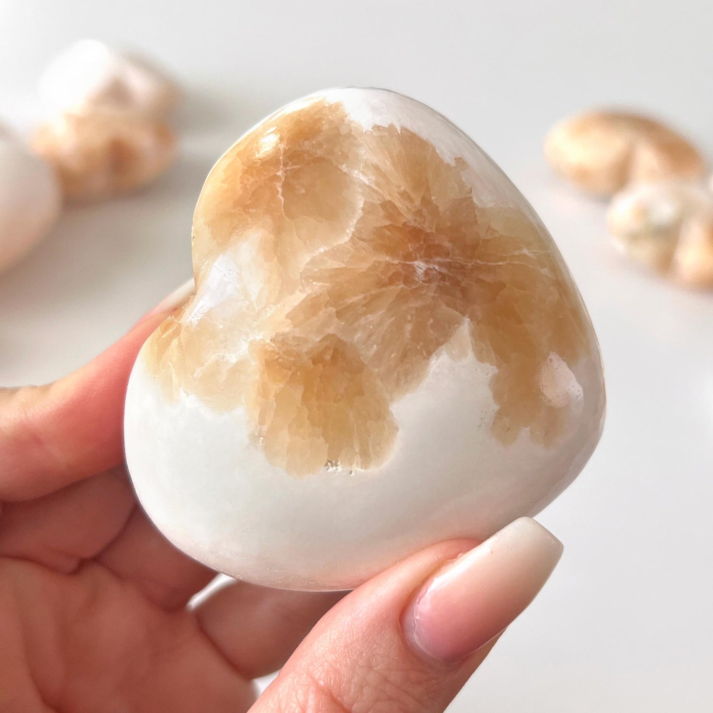 Pink Scolecite with Peach Stilbite Heart