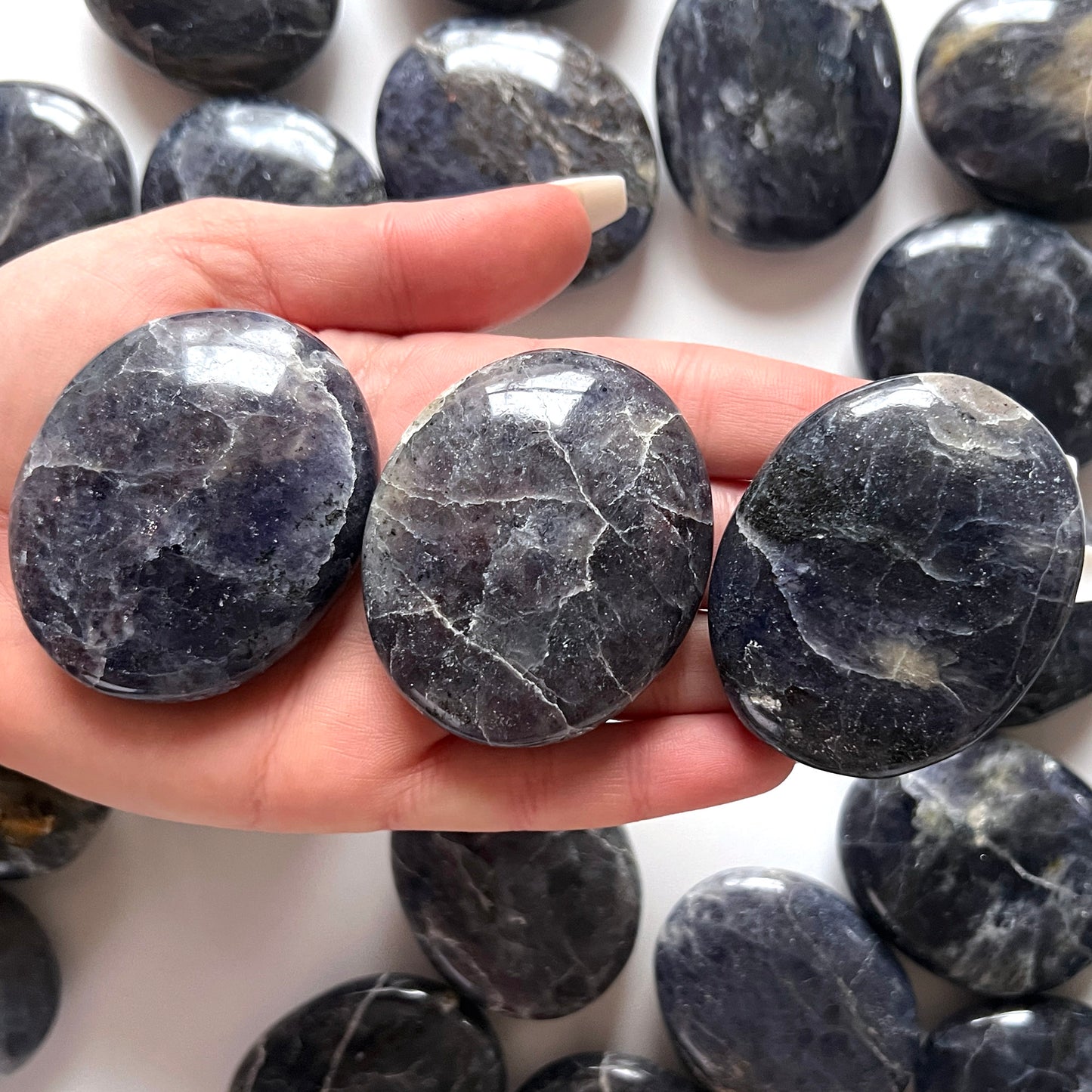 Iolite Palm Stone