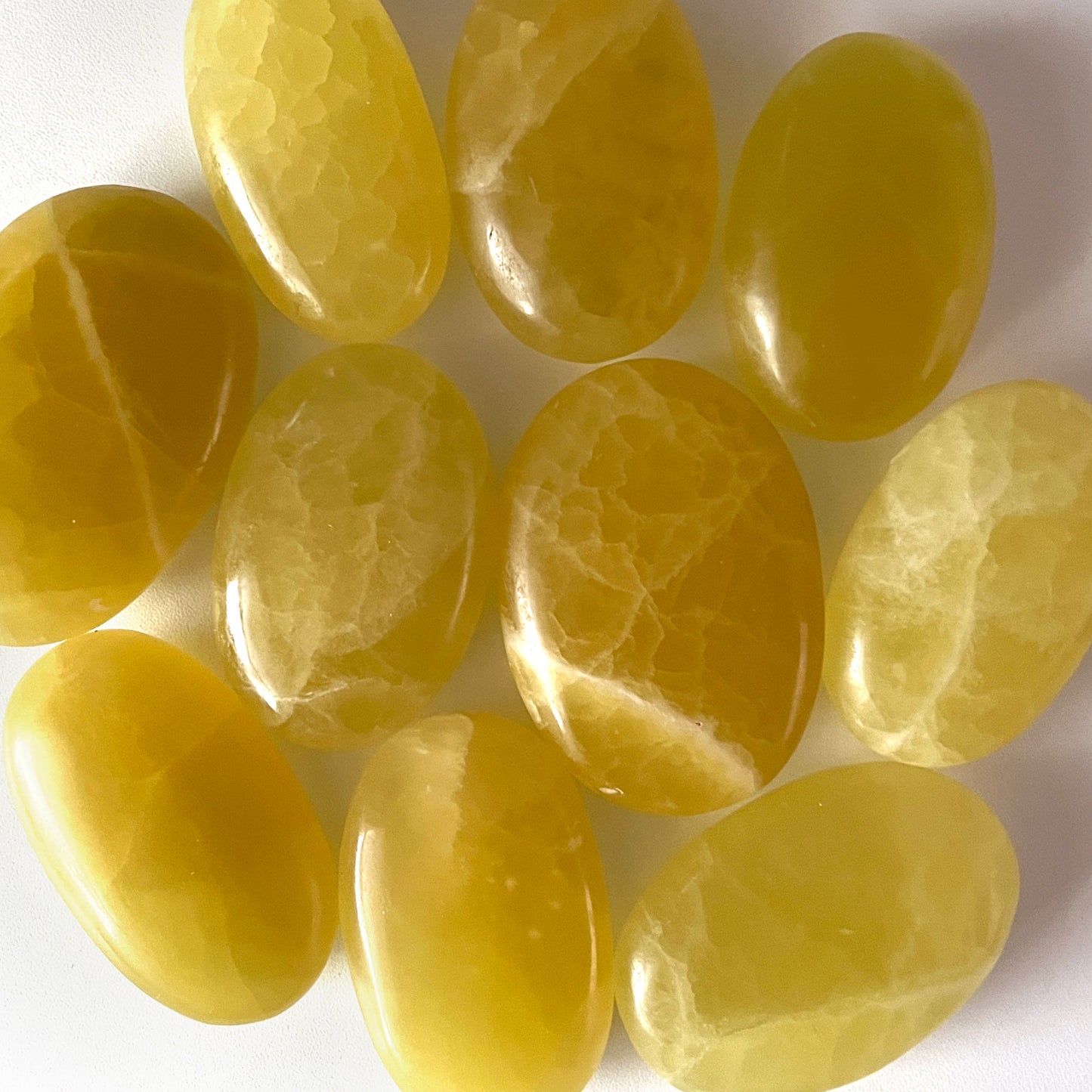 Lemon Calcite Palm Stone