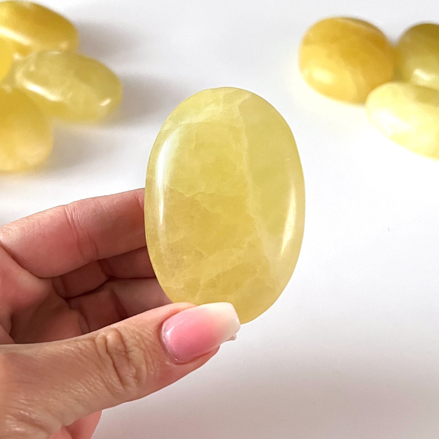 Lemon Calcite Palm Stone