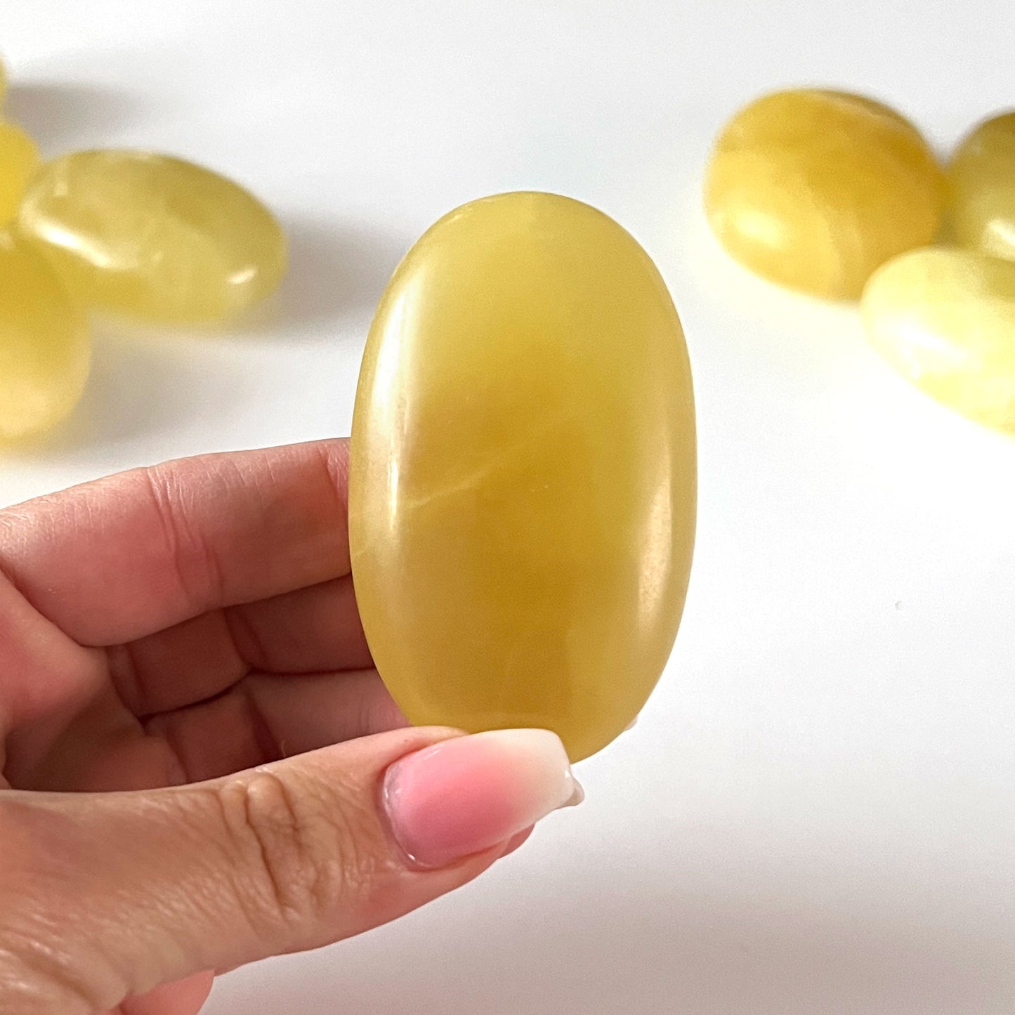 Lemon Calcite Palm Stone