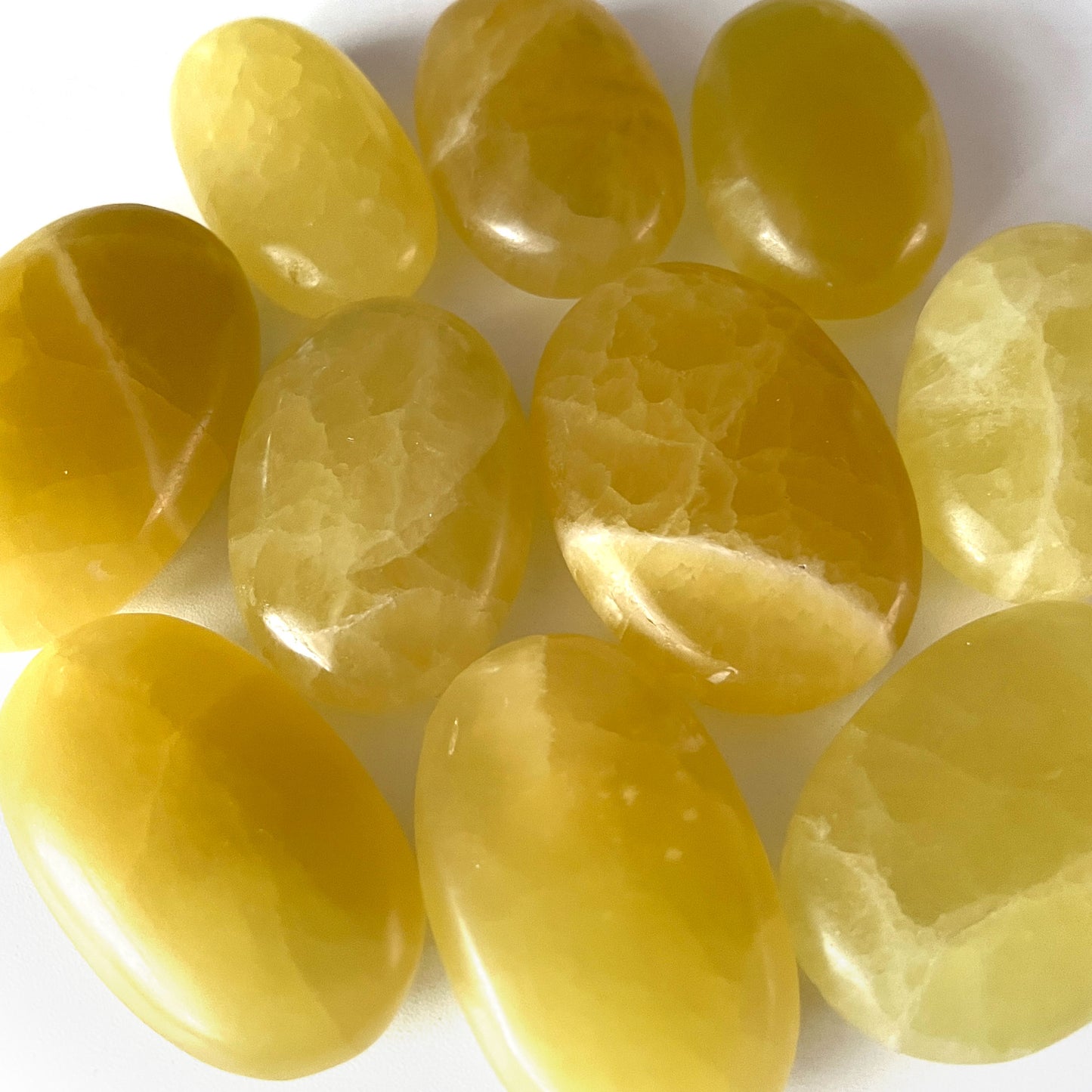Lemon Calcite Palm Stone