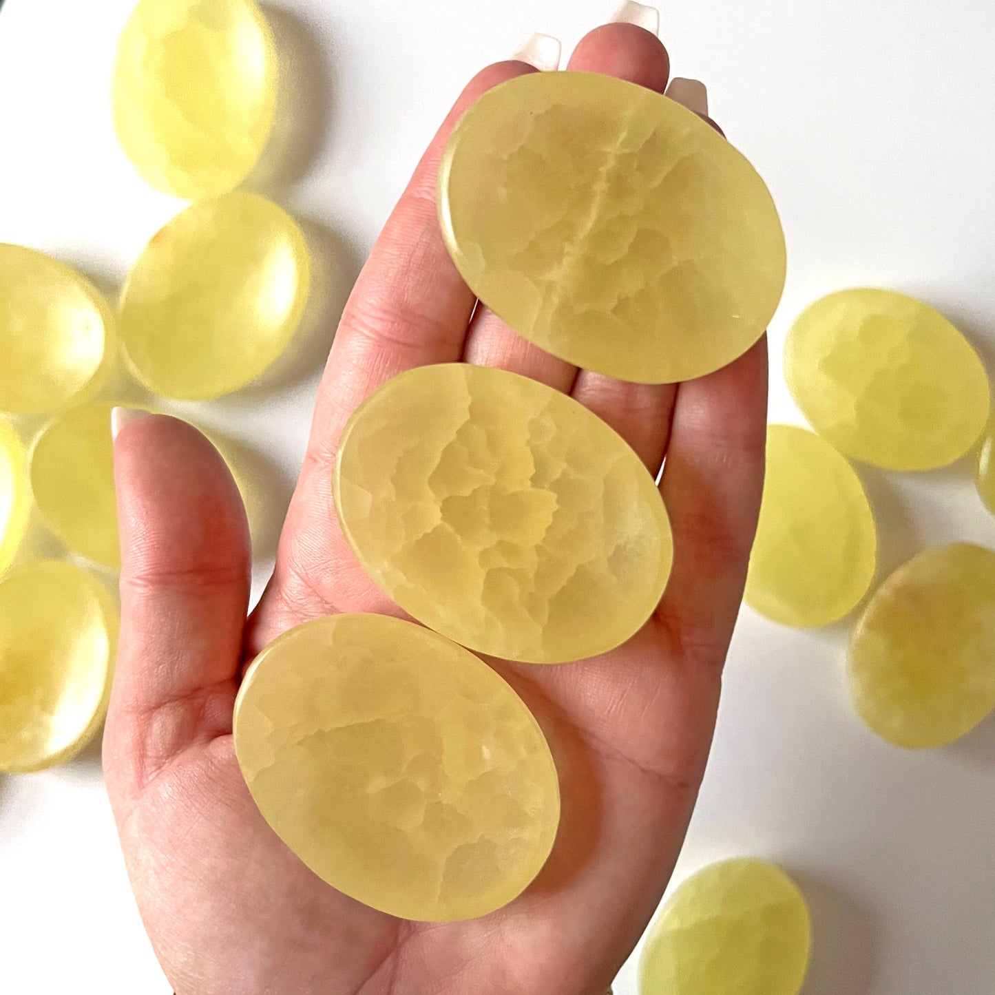 Lemon Calcite Palm-Size Worry Stone