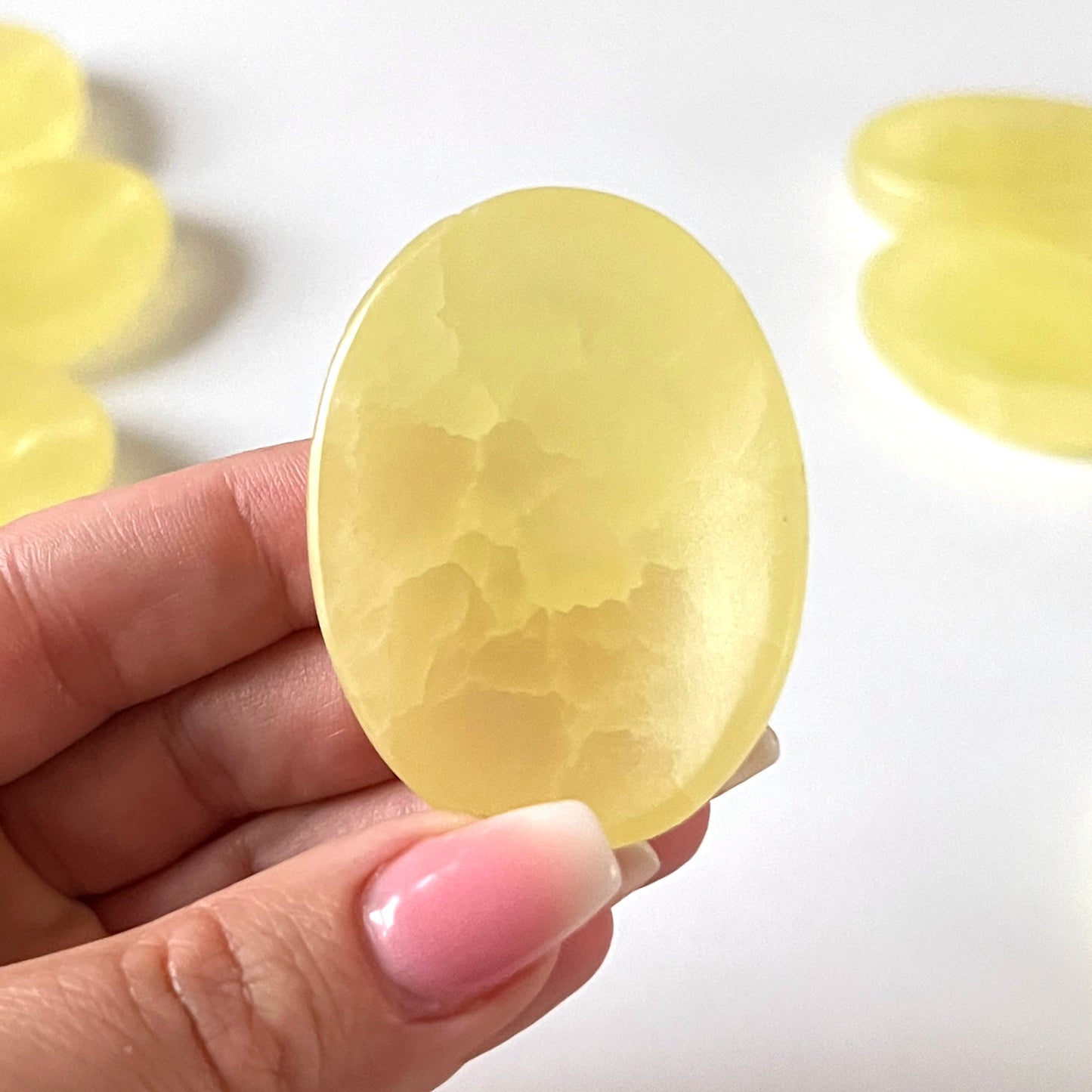 Lemon Calcite Palm-Size Worry Stone
