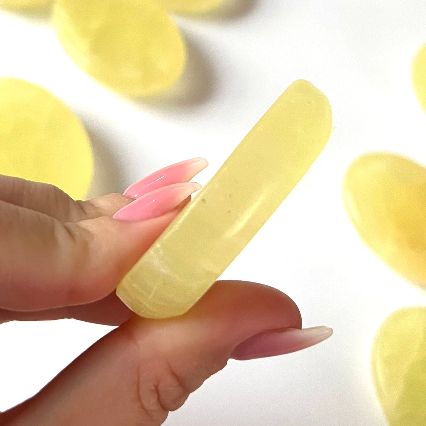 Lemon Calcite Palm-Size Worry Stone