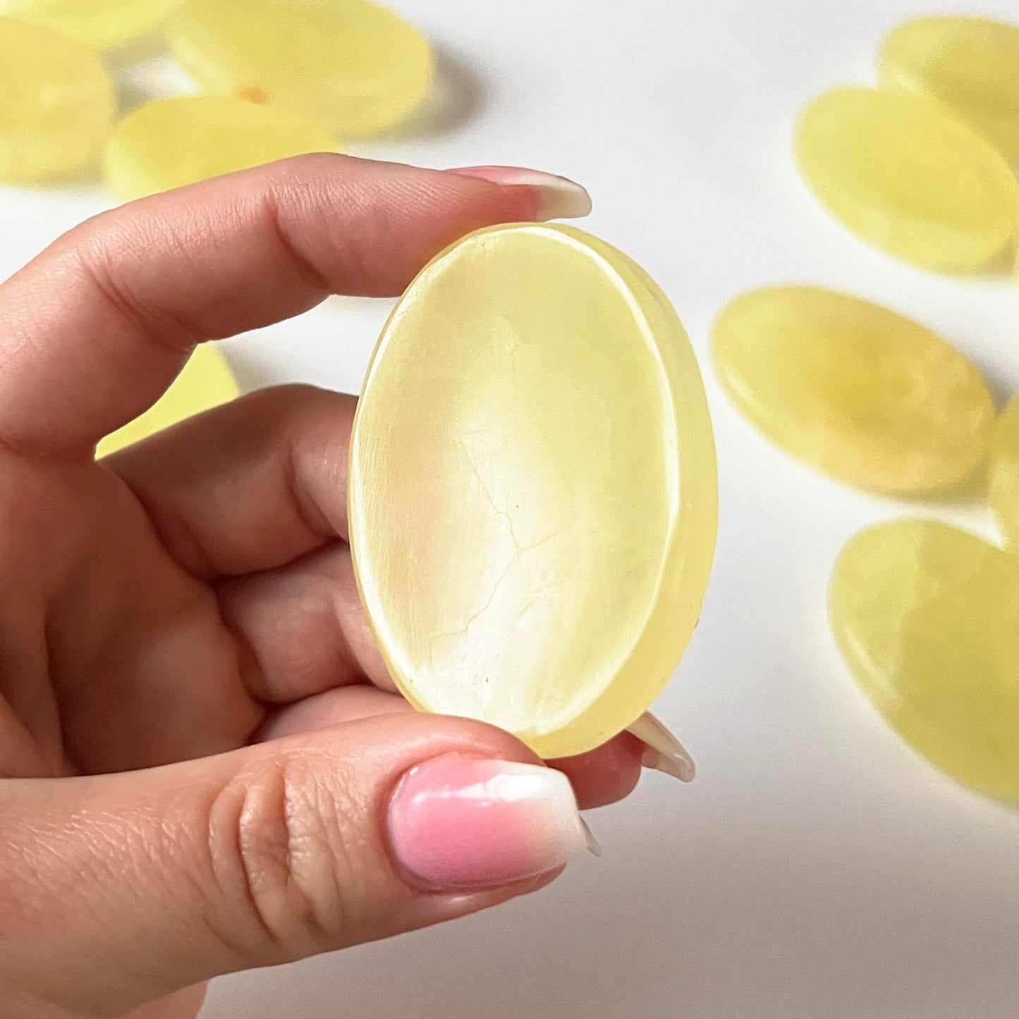 Lemon Calcite Palm-Size Worry Stone