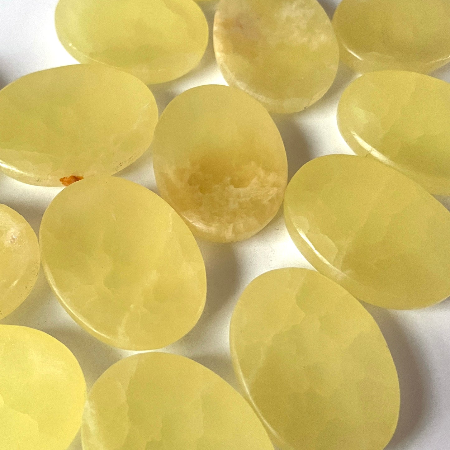 Lemon Calcite Palm-Size Worry Stone