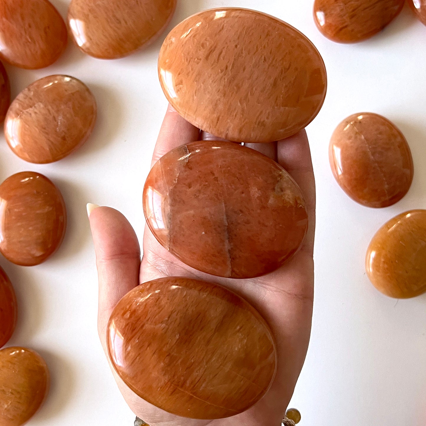 Orange Aventurine Palm Stone