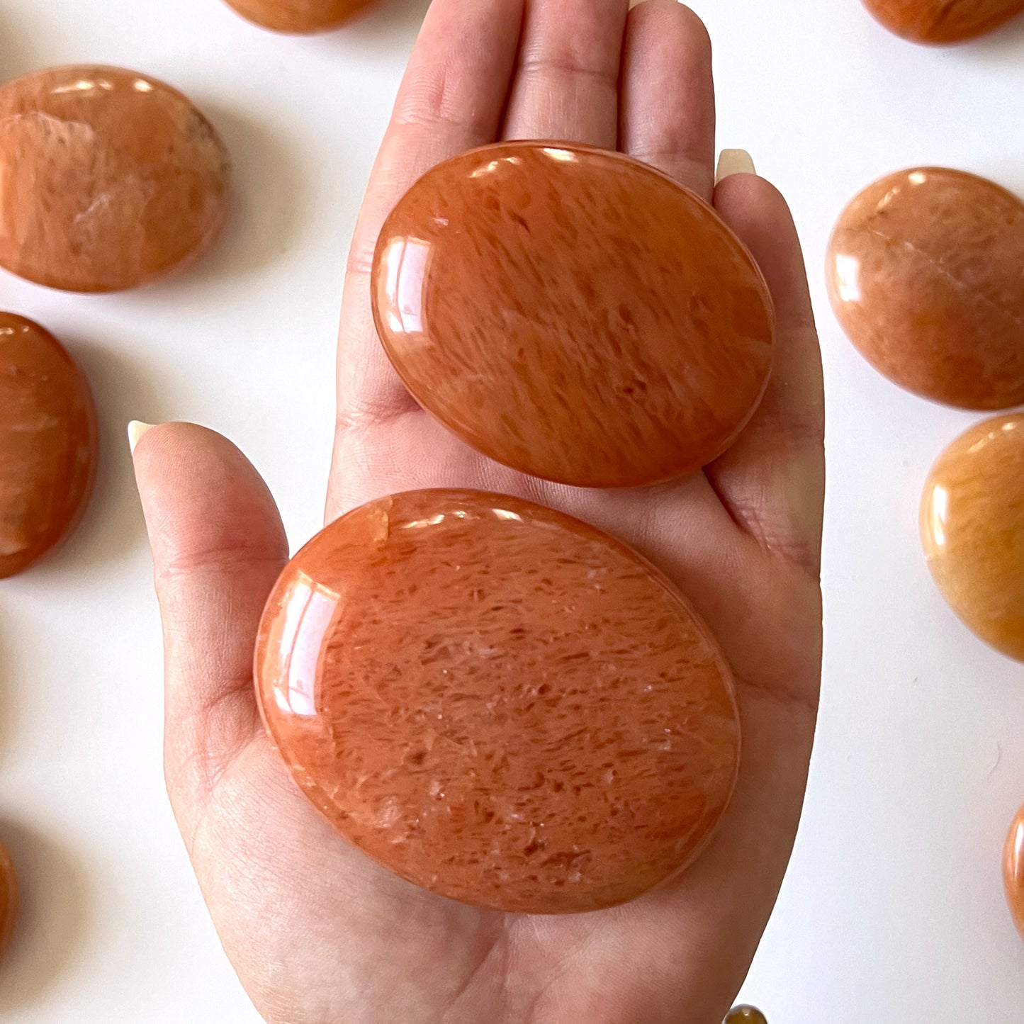 Orange Aventurine Palm Stone