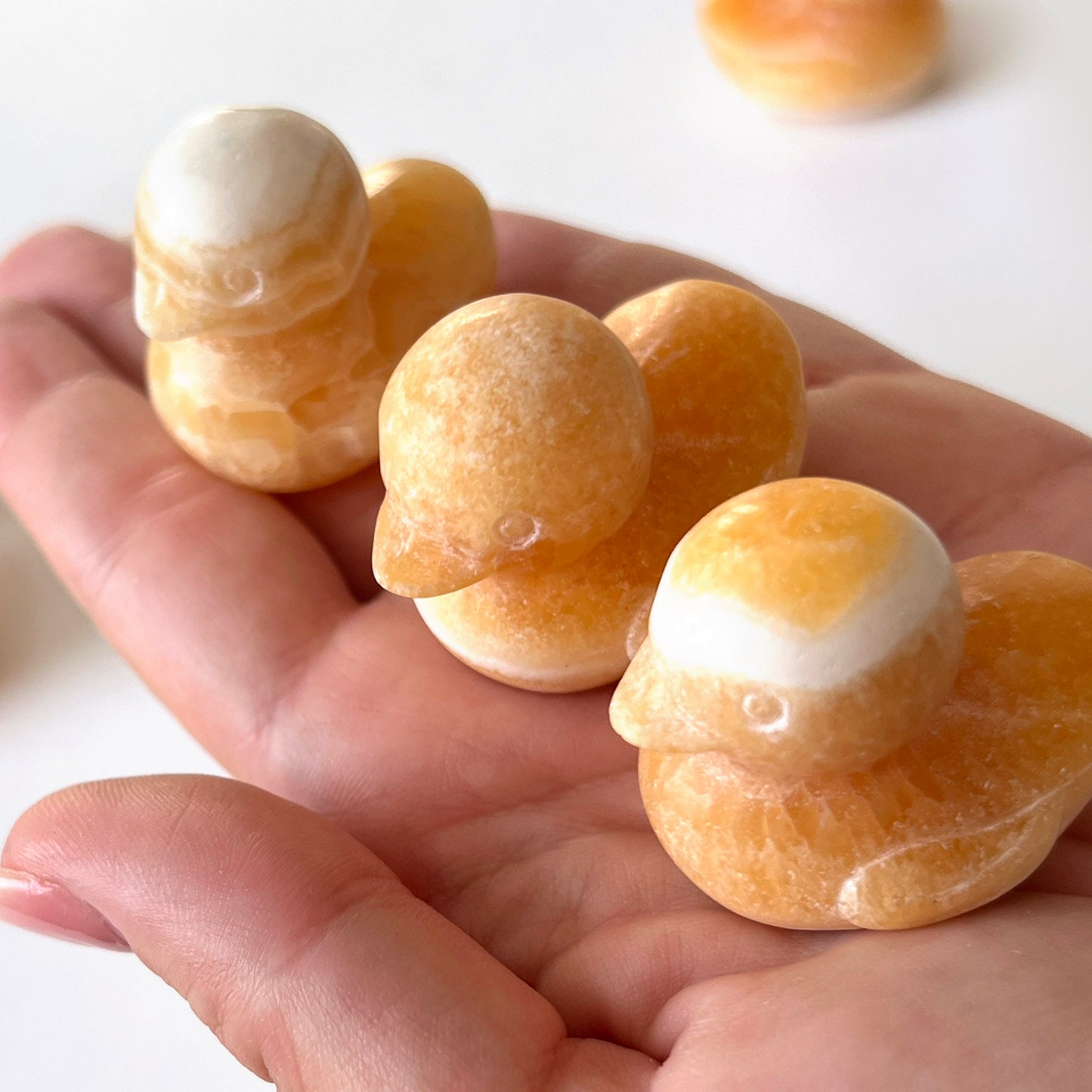 Yellow Calcite Duck Carving