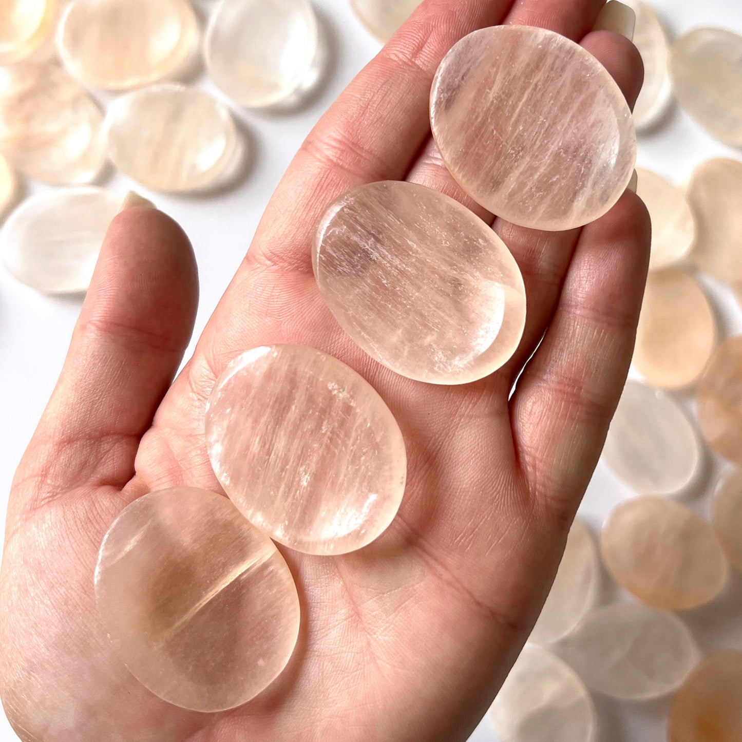 Orange Selenite Worry Stone