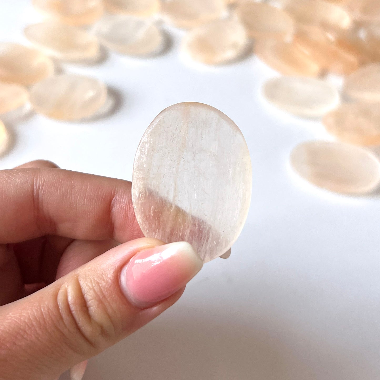 Orange Selenite Worry Stone