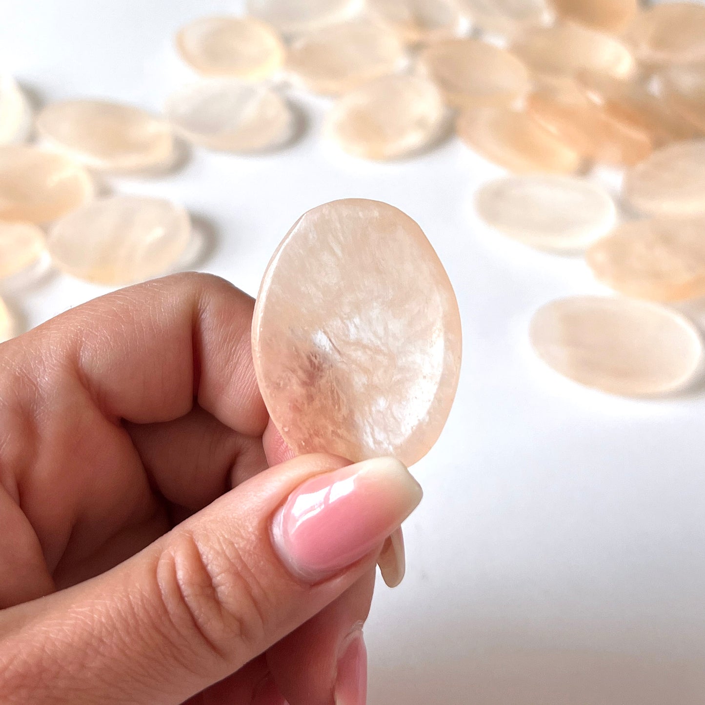 Orange Selenite Worry Stone
