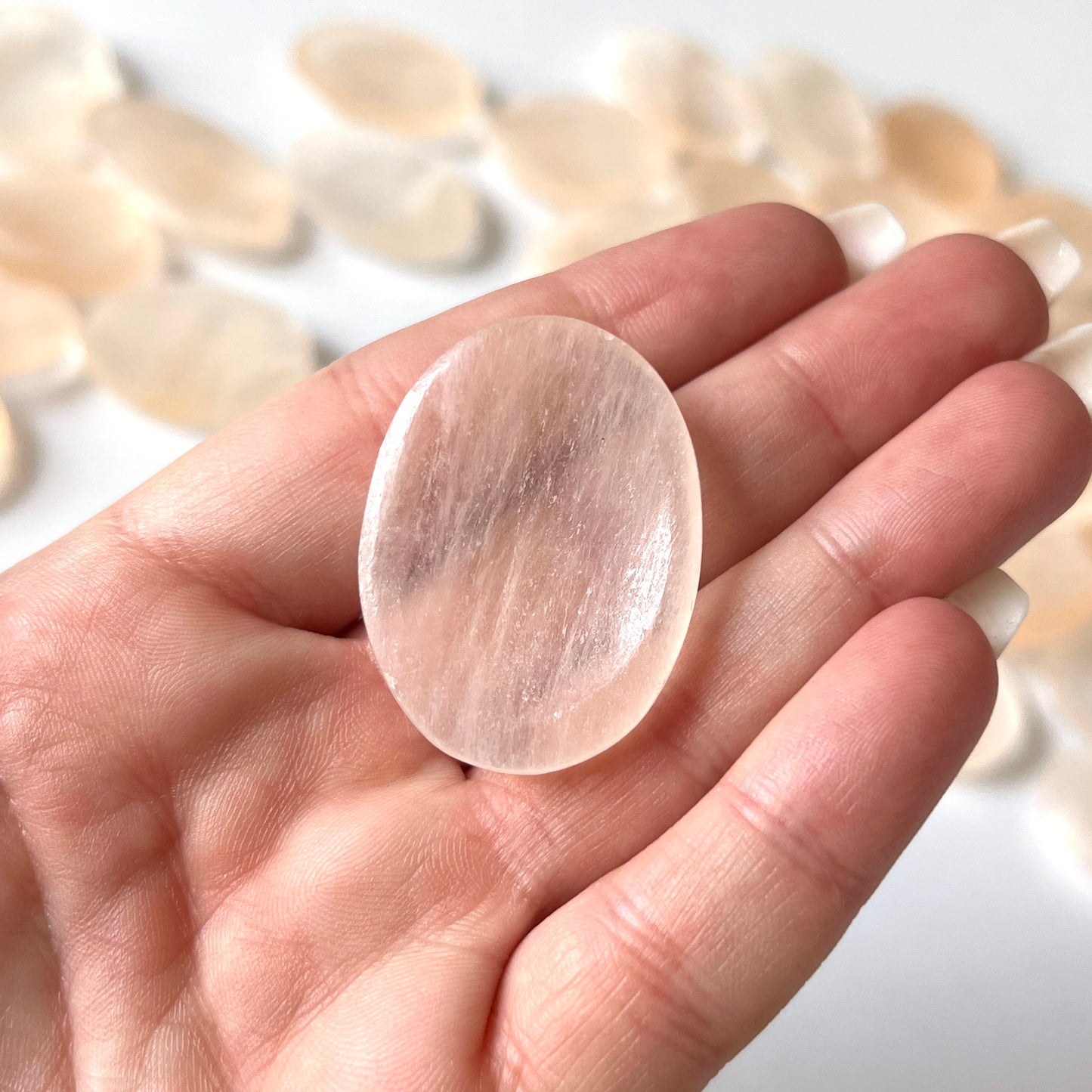 Orange Selenite Worry Stone