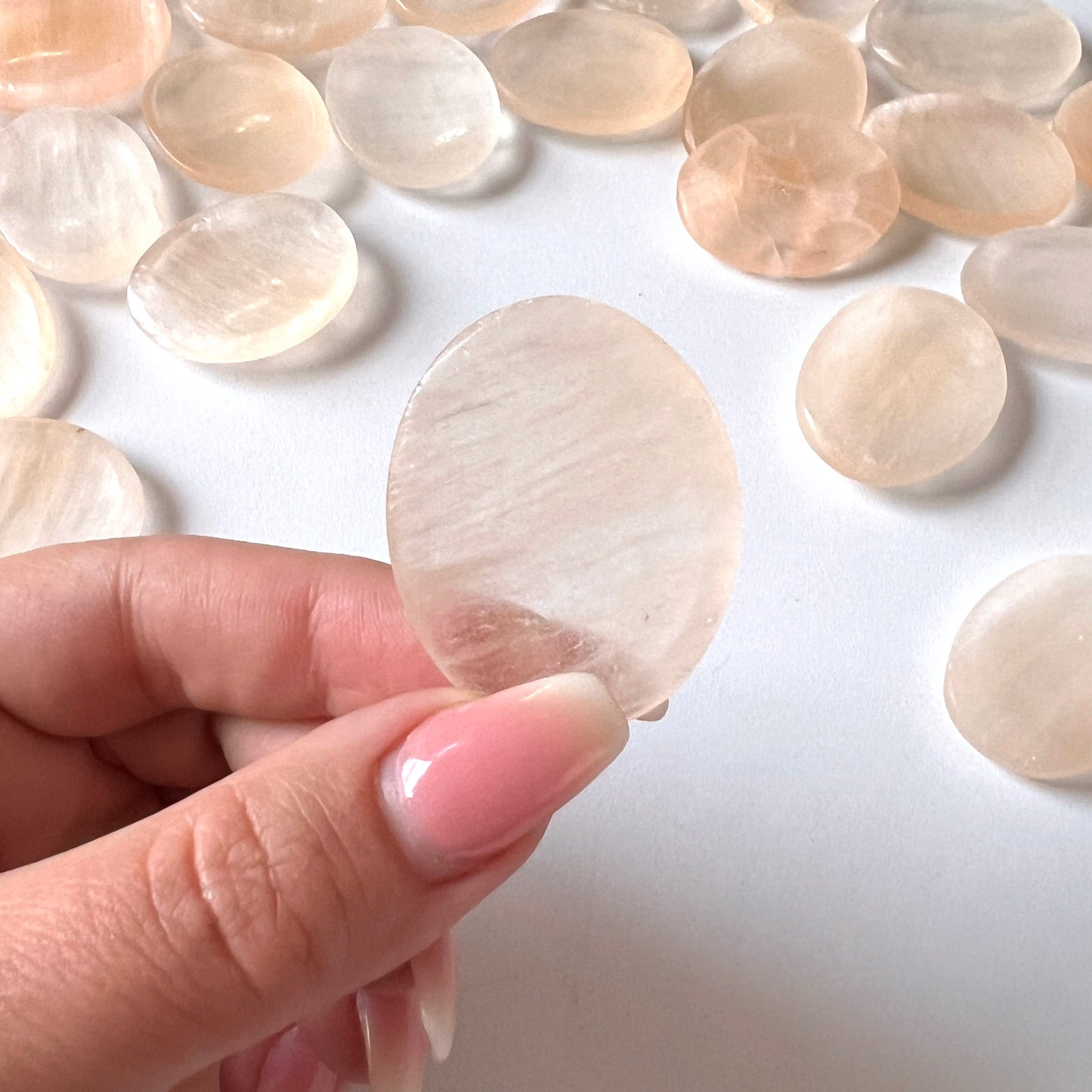 Orange Selenite Worry Stone