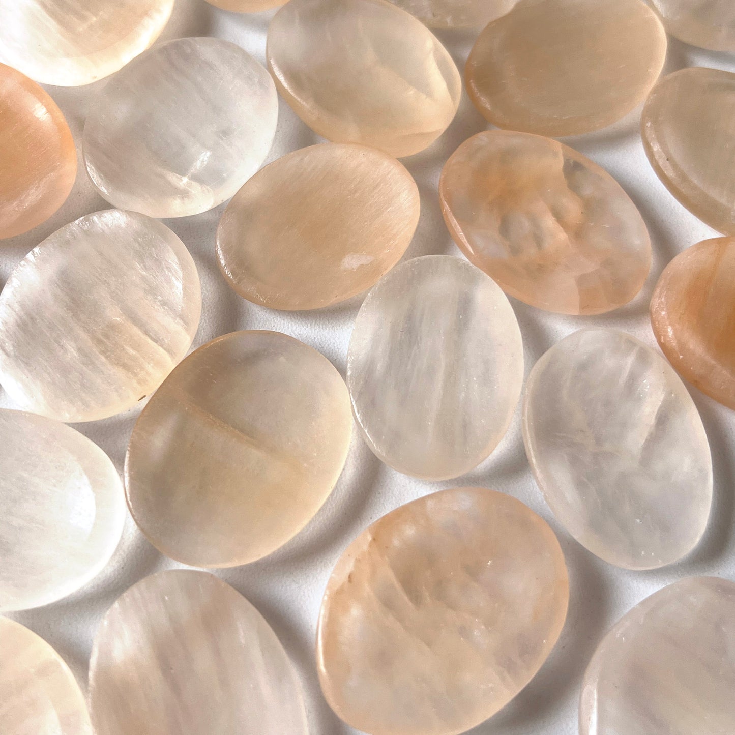 Orange Selenite Worry Stone