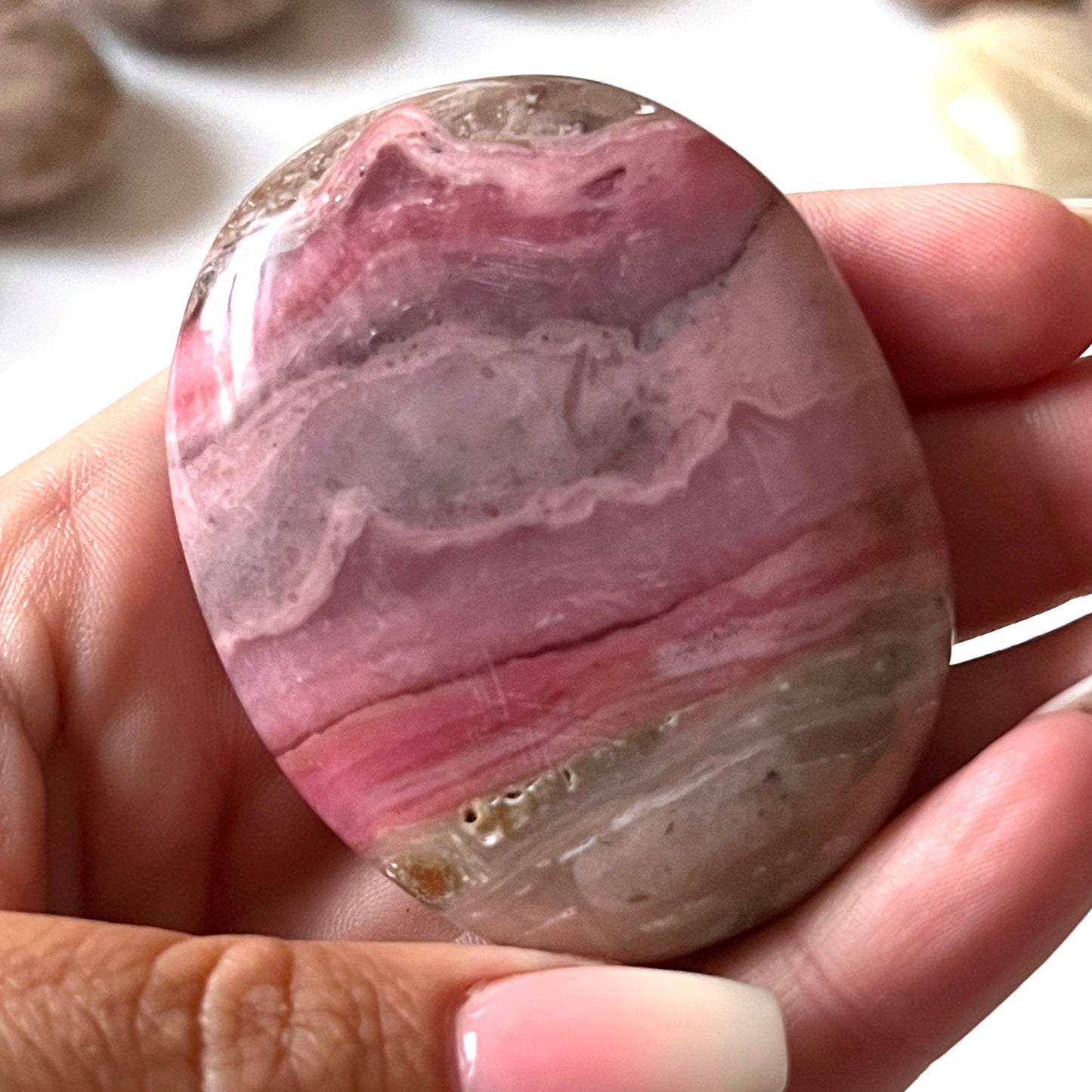 Pink Opal Palm Stone