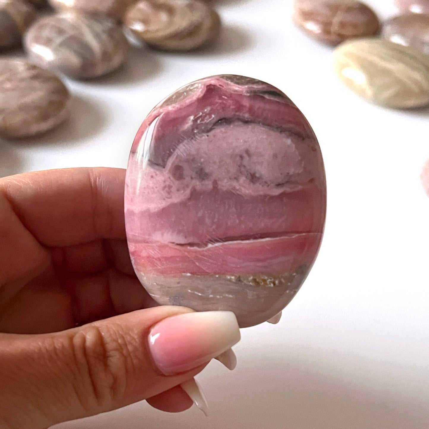 Pink Opal Palm Stone