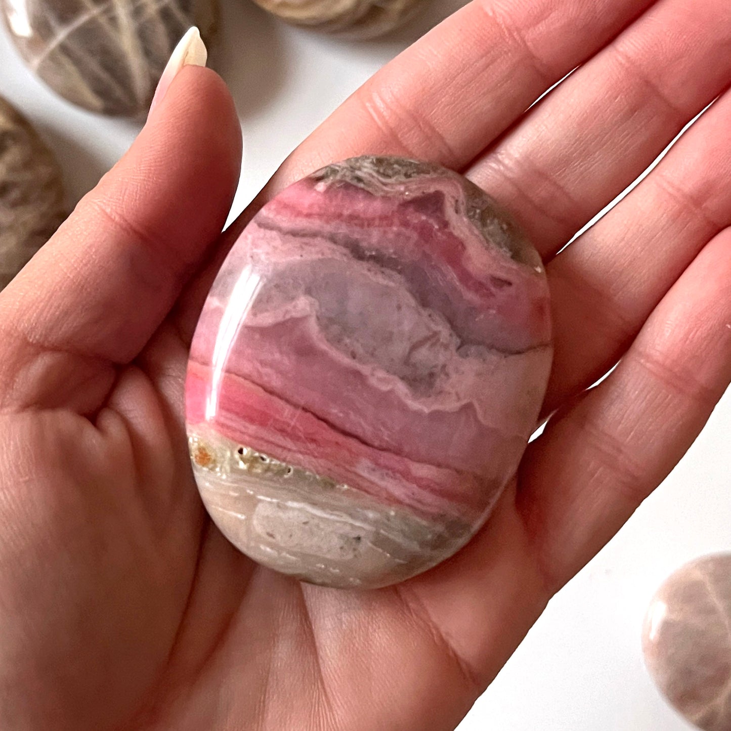 Pink Opal Palm Stone