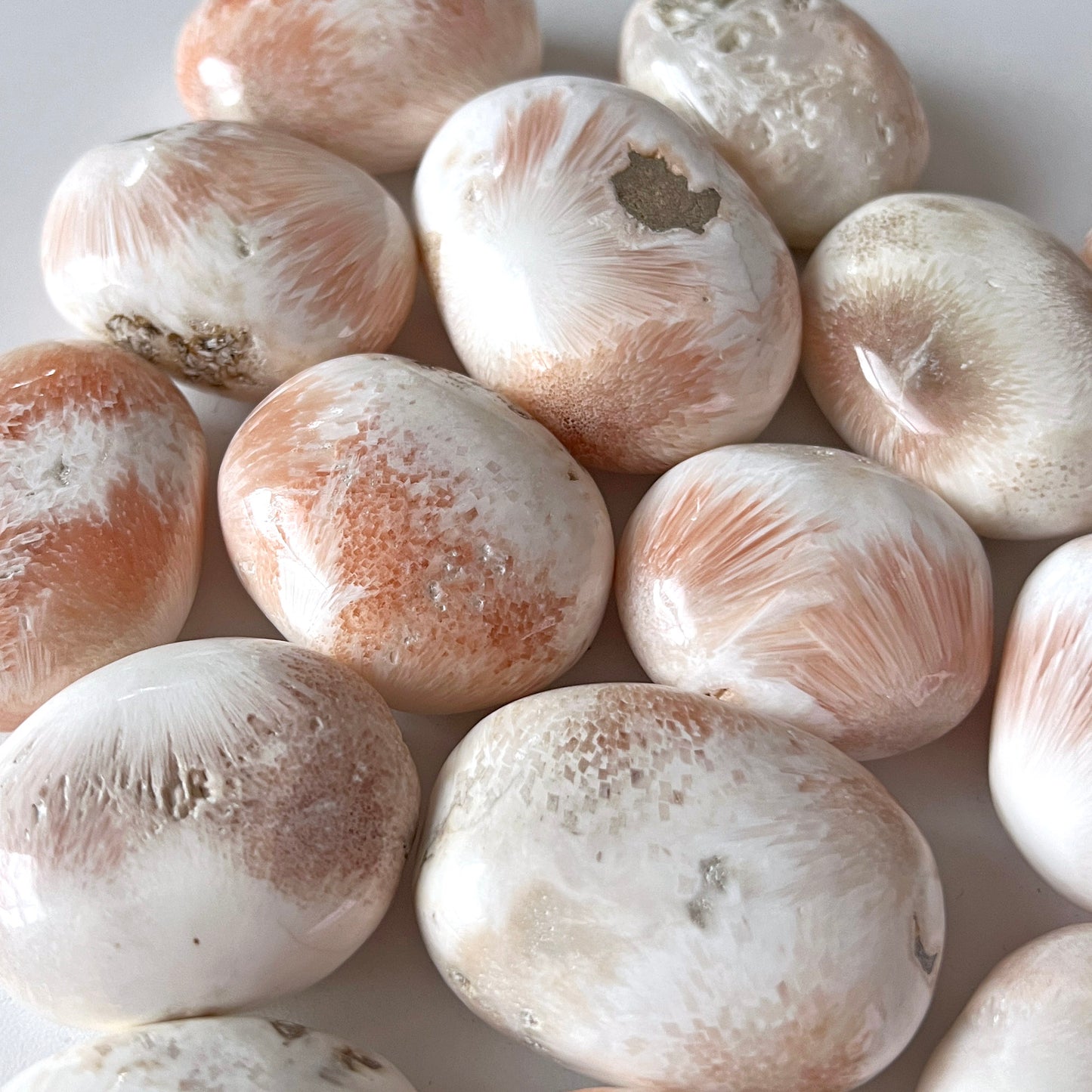 Pink Scolecite Palm Stone