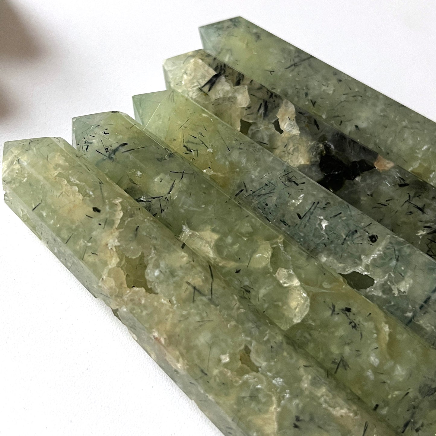 Prehnite Faceted Tower